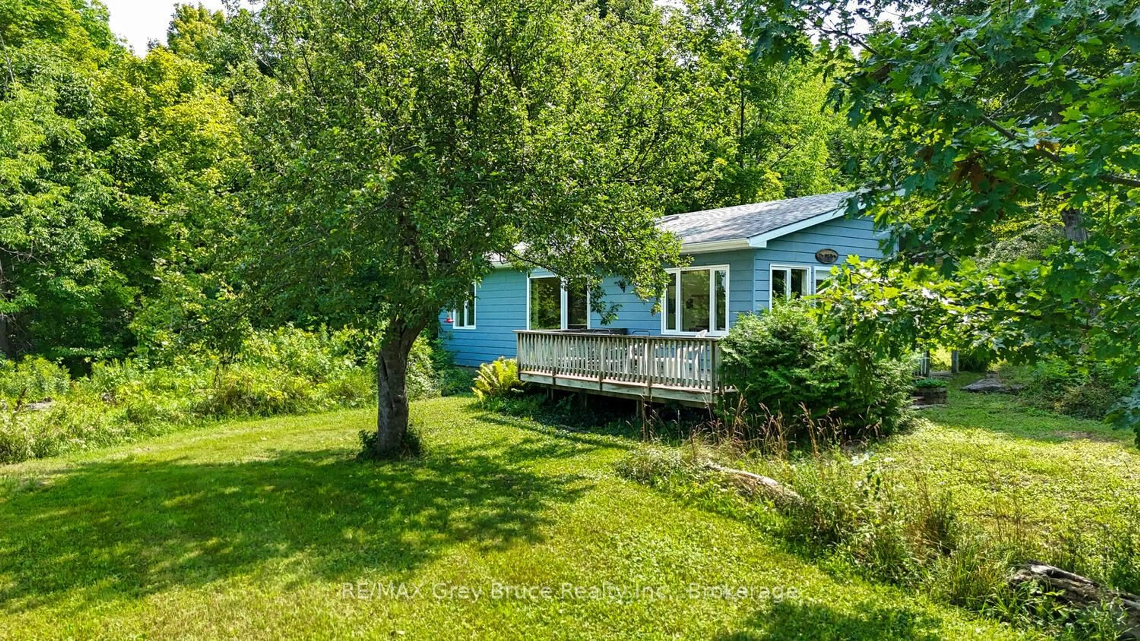 A pic from outside/outdoor area/front of a property/back of a property/a pic from drone, water/lake/river/ocean view for 65 Lawrence Rd, South Bruce Peninsula Ontario N0H 2T0