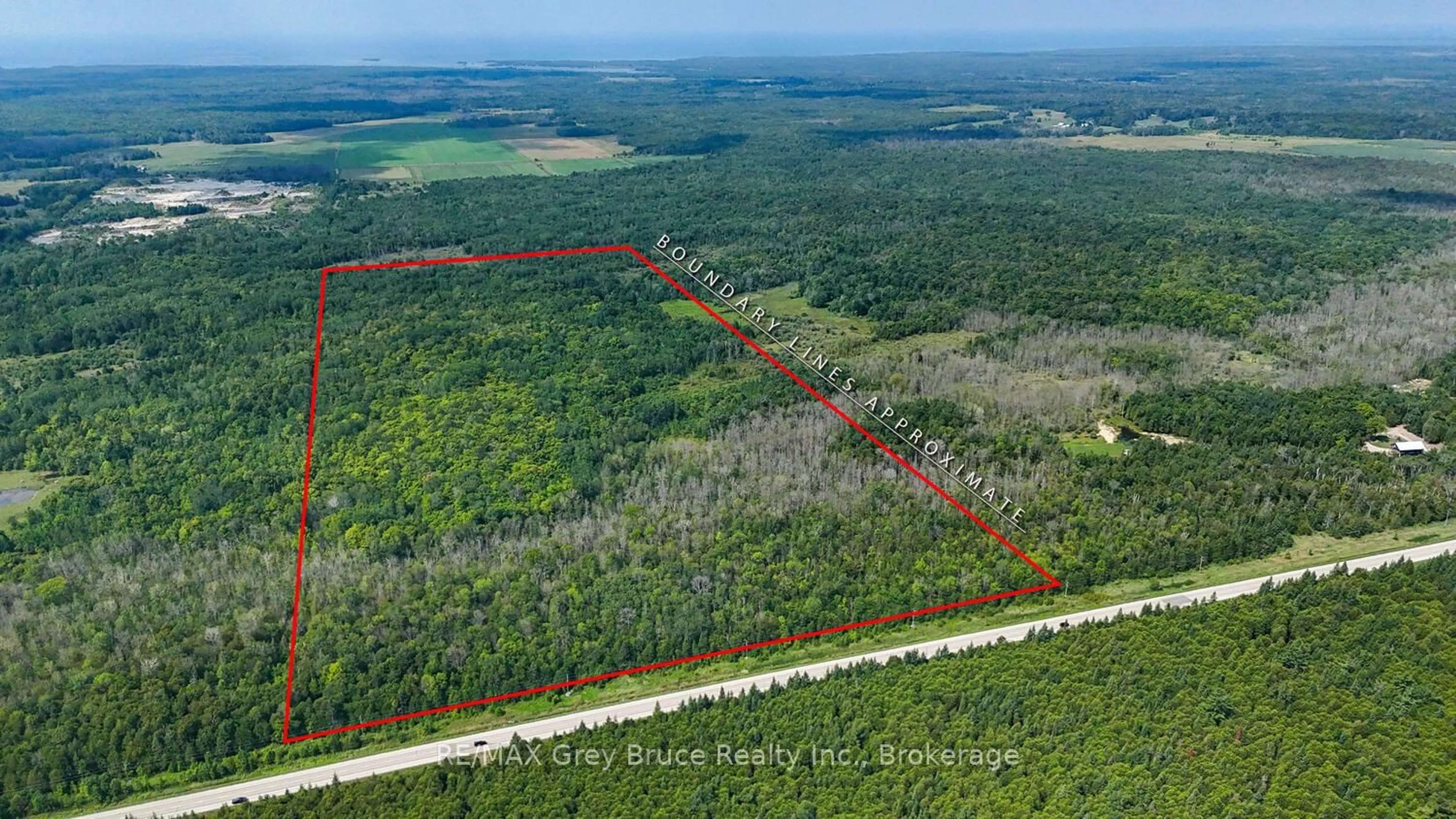 A pic from outside/outdoor area/front of a property/back of a property/a pic from drone, forest/trees view for 65 Lawrence Rd, South Bruce Peninsula Ontario N0H 2T0