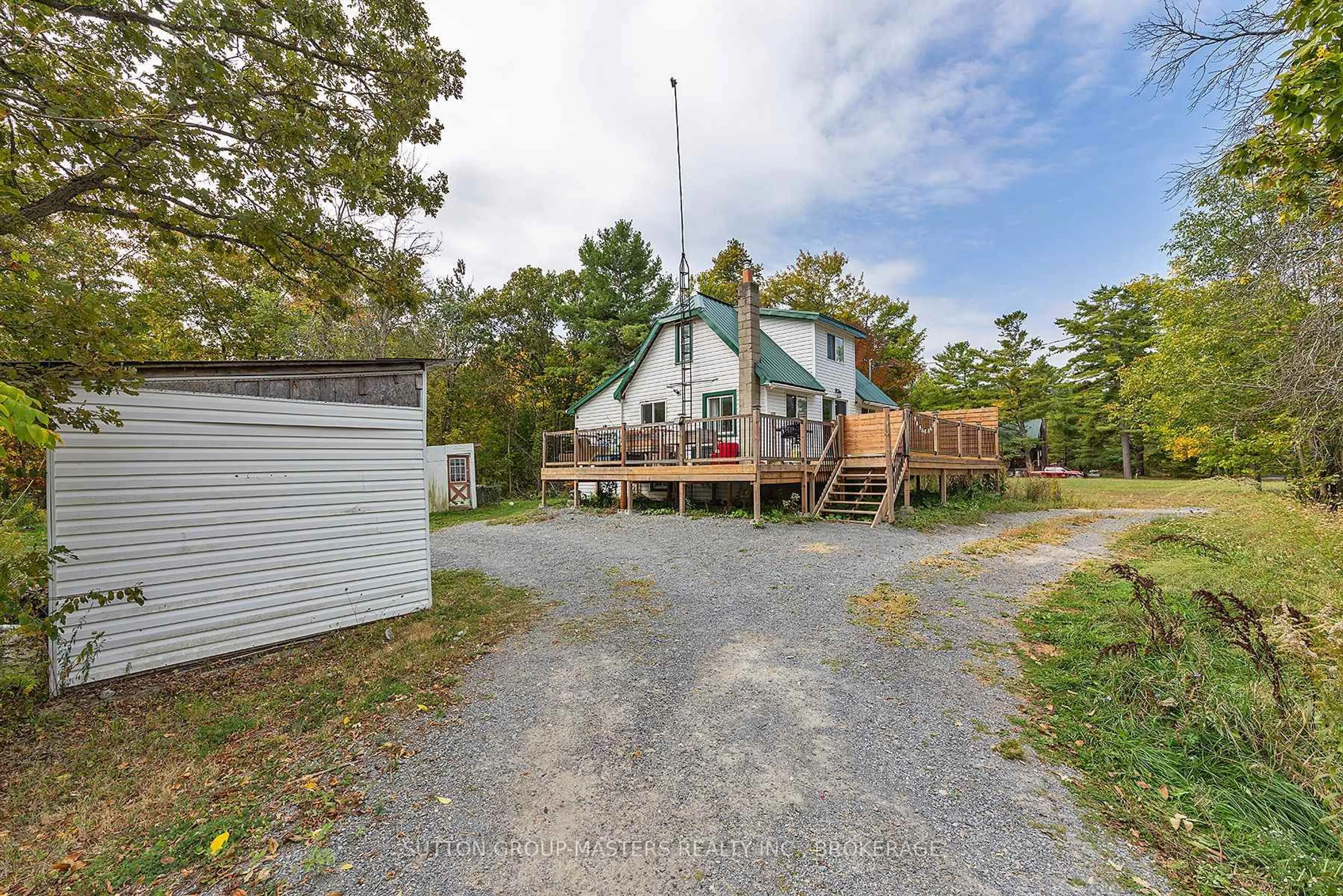 A pic from outside/outdoor area/front of a property/back of a property/a pic from drone, water/lake/river/ocean view for 1175 Ritchie Rd, Perth Road Ontario K0H 2L0