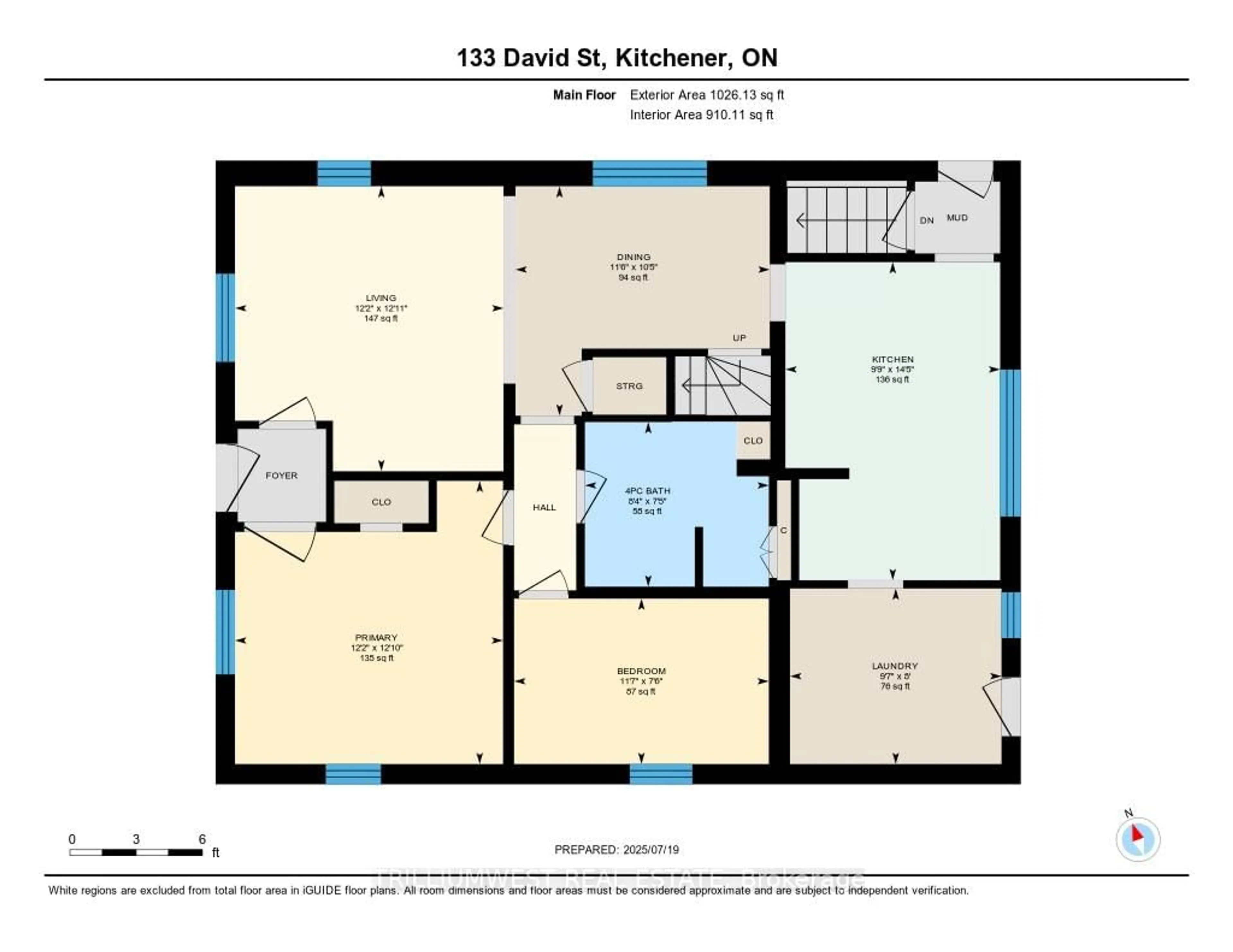 Floor plan for 133 David St, Kitchener Ontario N2G 1Y1