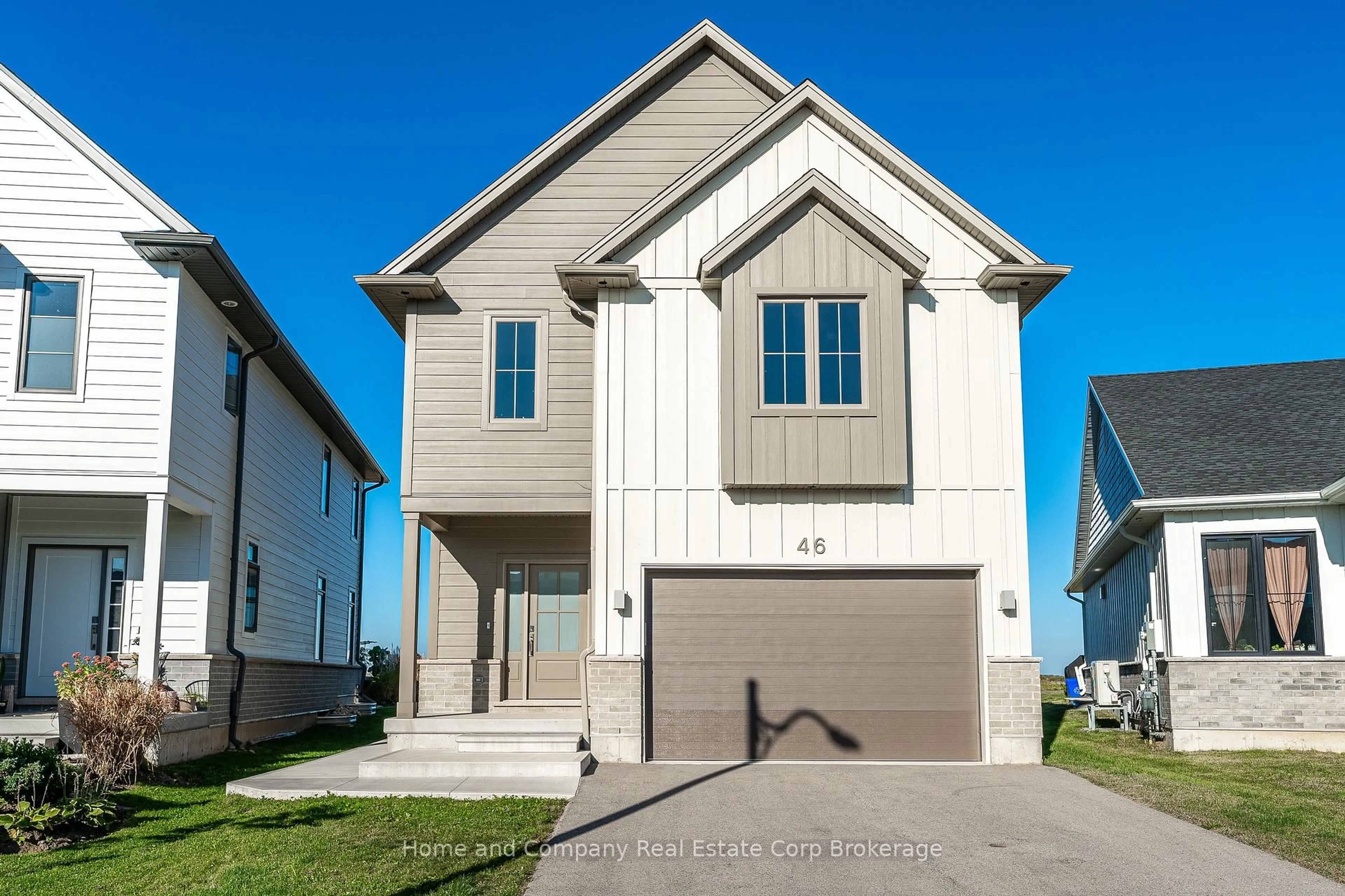 Home with vinyl exterior material, street for 46 Trail Side Dr, St. Marys Ontario N4X 0C1