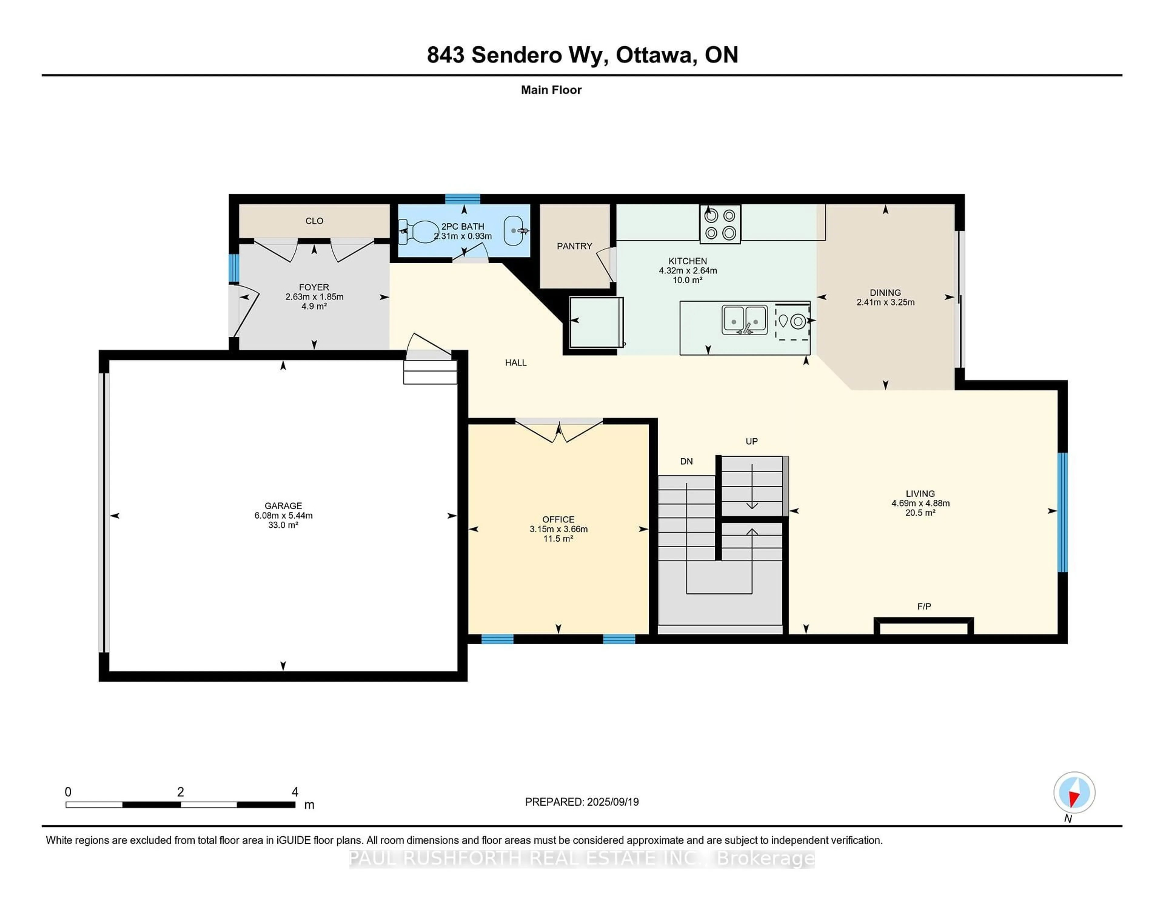 Floor plan for 843 Sendero Way, Ottawa Ontario K2S 2W9