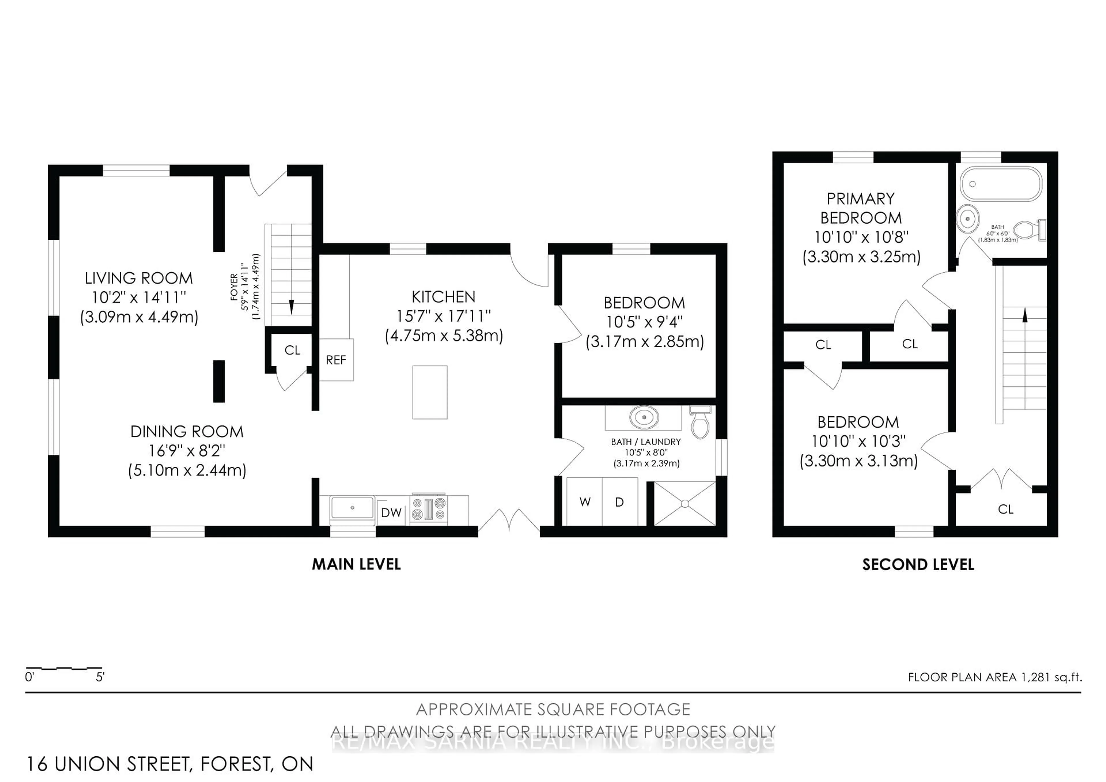 Floor plan for 16 Union St, Lambton Shores Ontario N0N 1J0