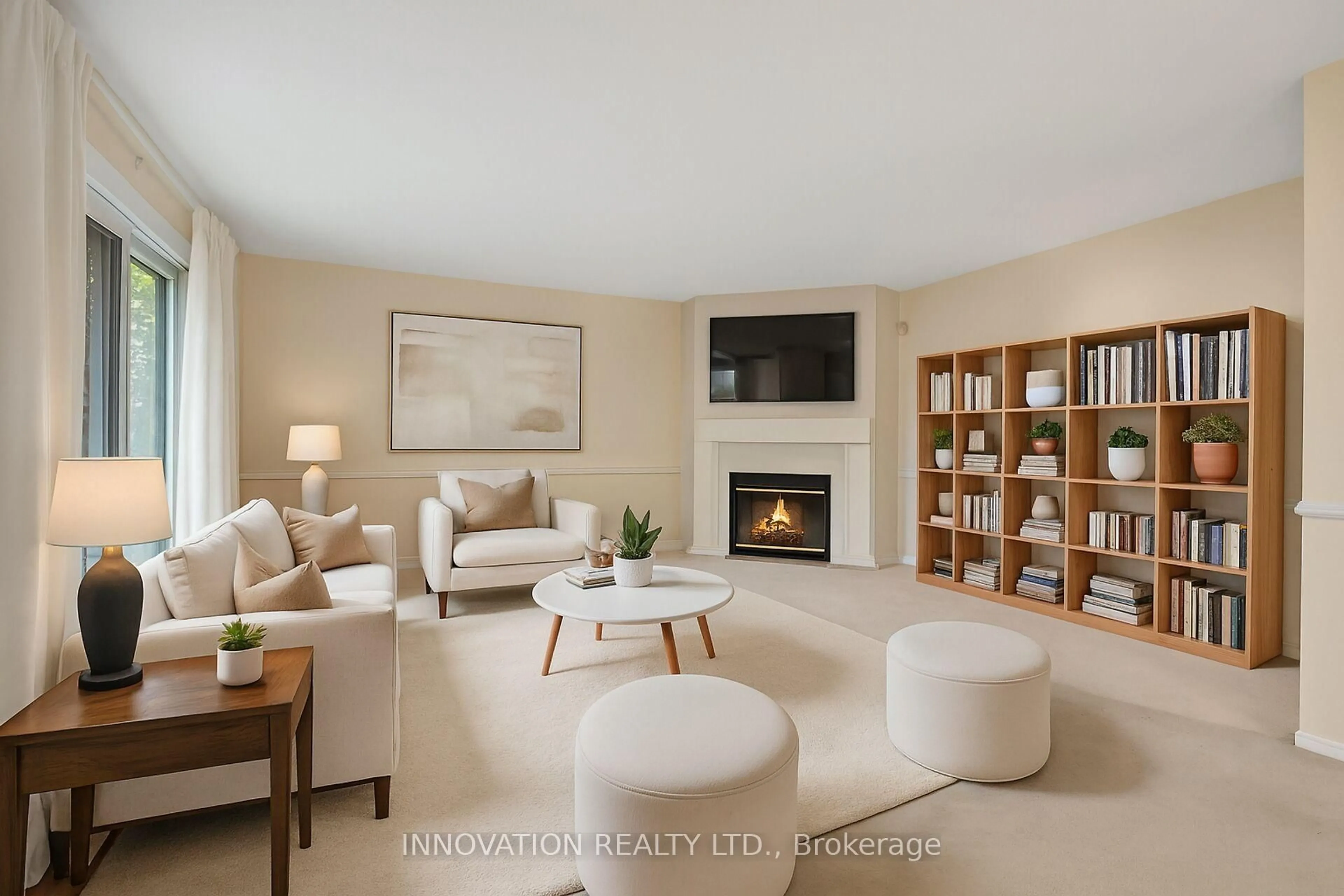 Living room with furniture, ceramic/tile floor for 14 Chimo Dr, Kanata Ontario K2L 1A4