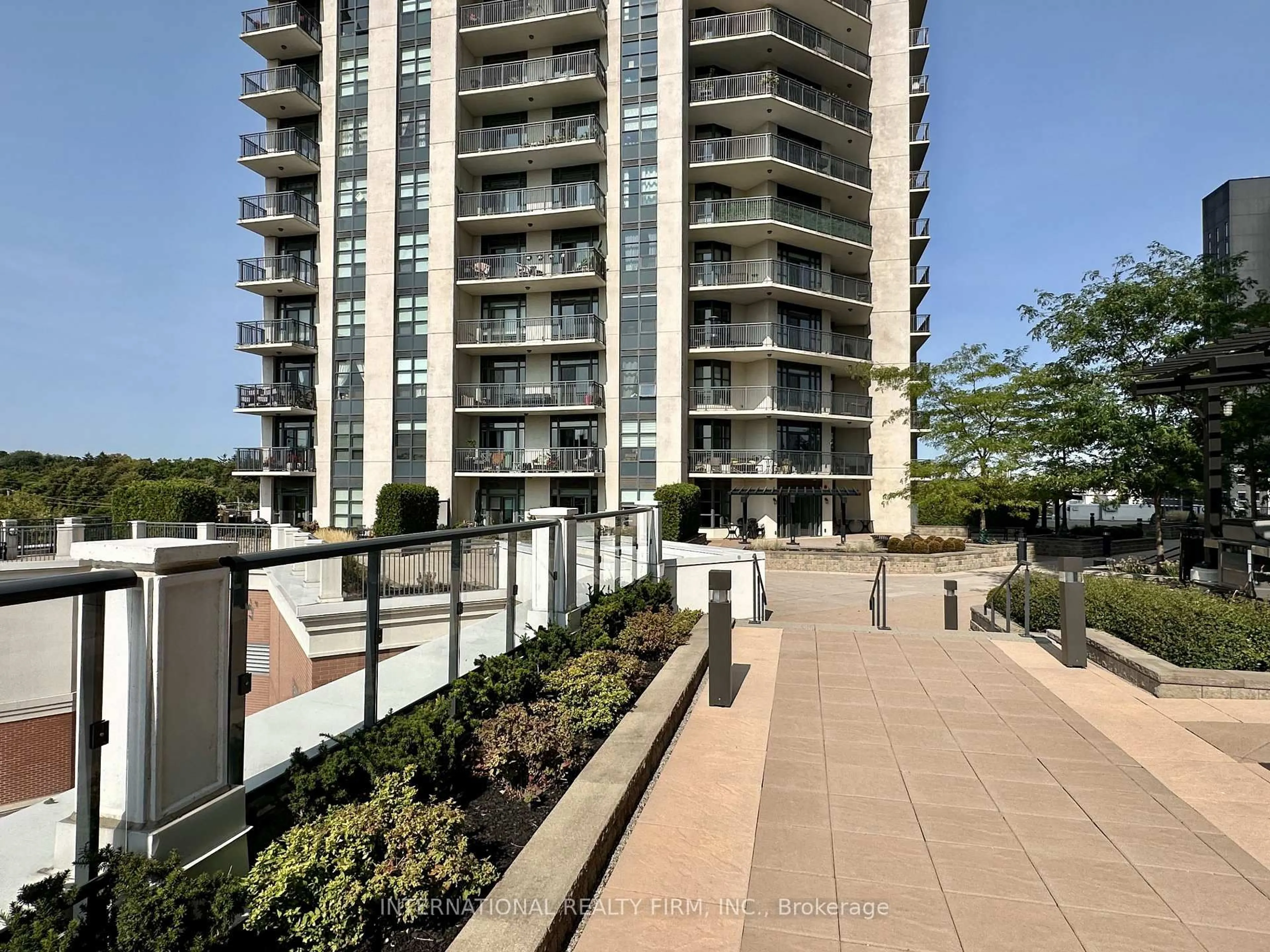 A pic from outside/outdoor area/front of a property/back of a property/a pic from drone, city buildings view from balcony for 155 Caroline St, Waterloo Ontario N2L 0J8