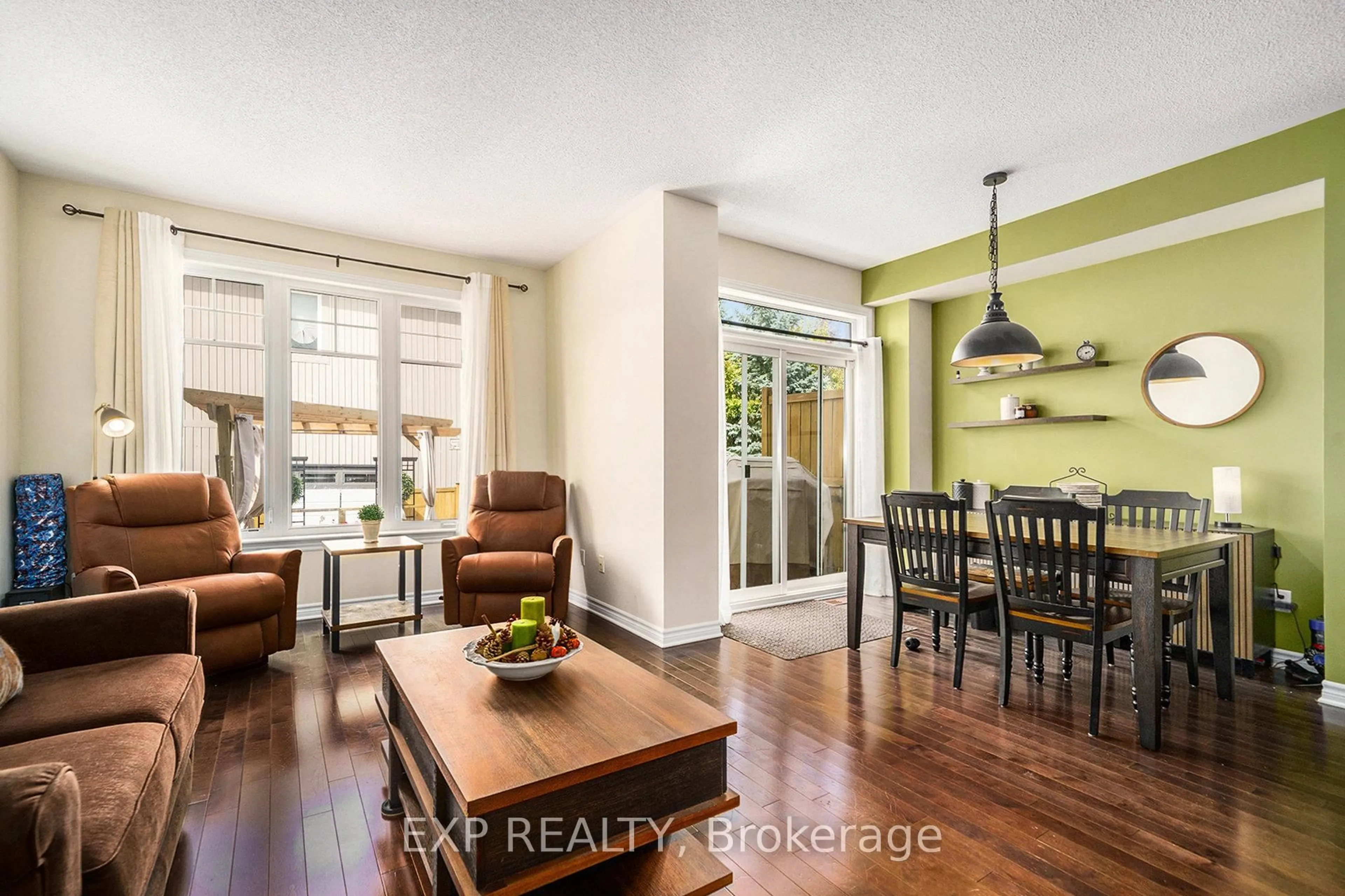 Open concept kitchen, wood/laminate floor for 203 Brambling Way, Ottawa Ontario K2J 5V5