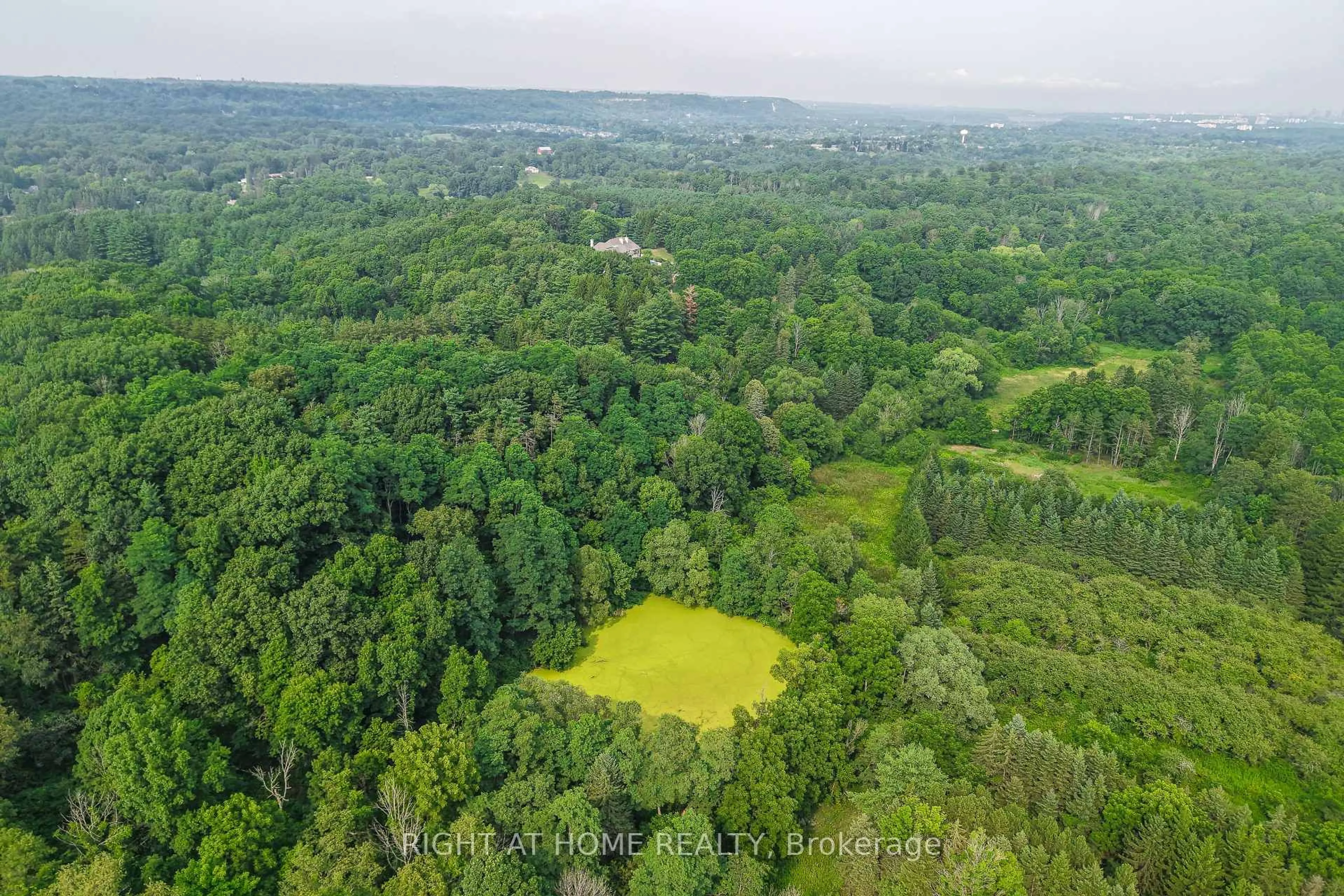 A pic from outside/outdoor area/front of a property/back of a property/a pic from drone, forest/trees view for 998 Sulphur Springs, Hamilton Ontario L9H 5E3