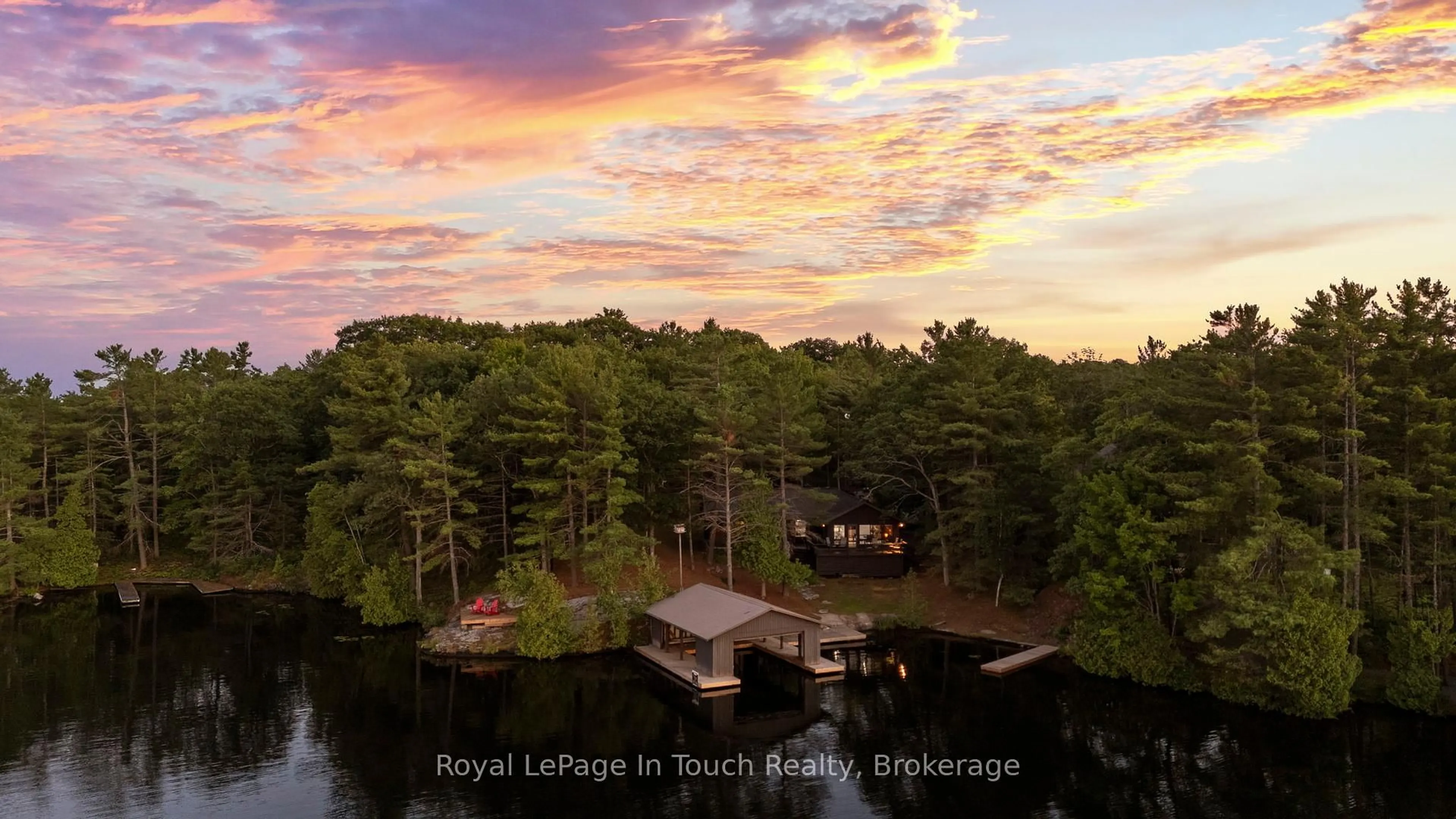 A pic from outside/outdoor area/front of a property/back of a property/a pic from drone, water/lake/river/ocean view for 211 Pickerel Point Rd, Georgian Bay Ontario L0K 1S0