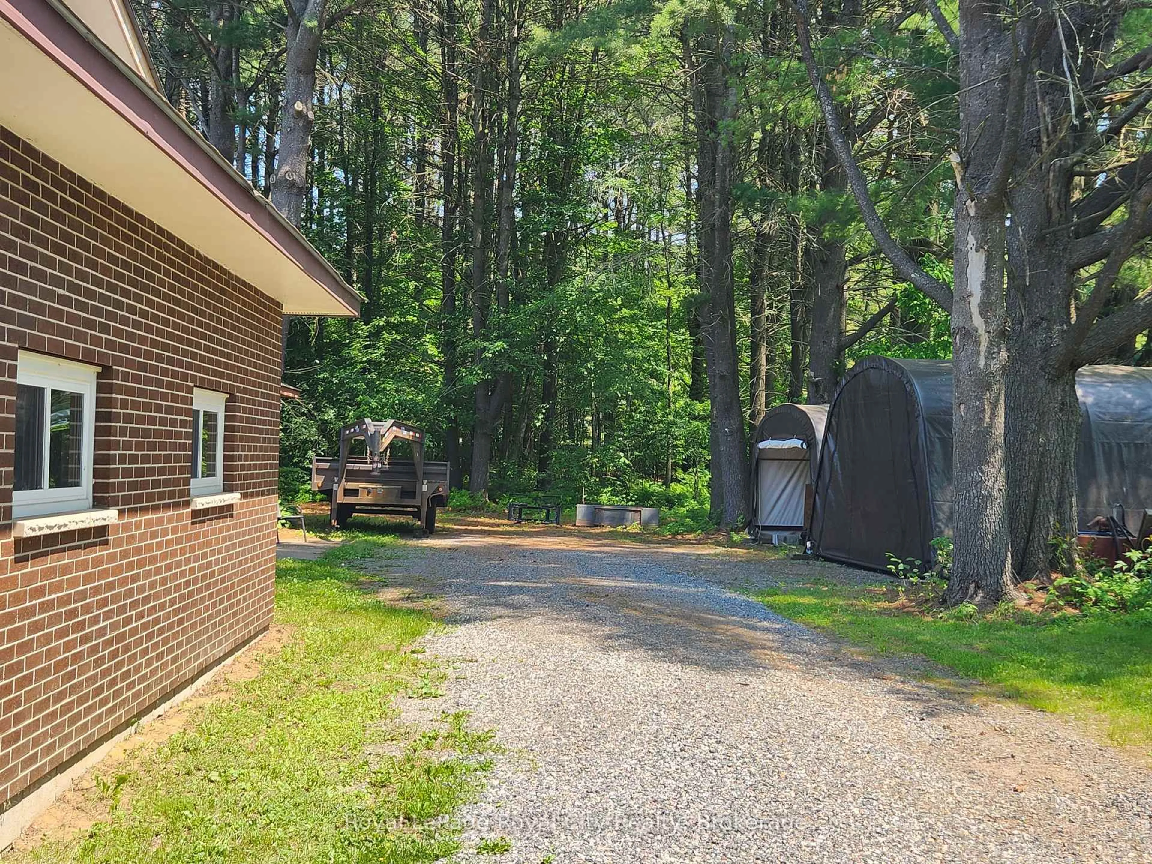 A pic from outside/outdoor area/front of a property/back of a property/a pic from drone, forest/trees view for 5 William St, Bracebridge Ontario P1L 0A1