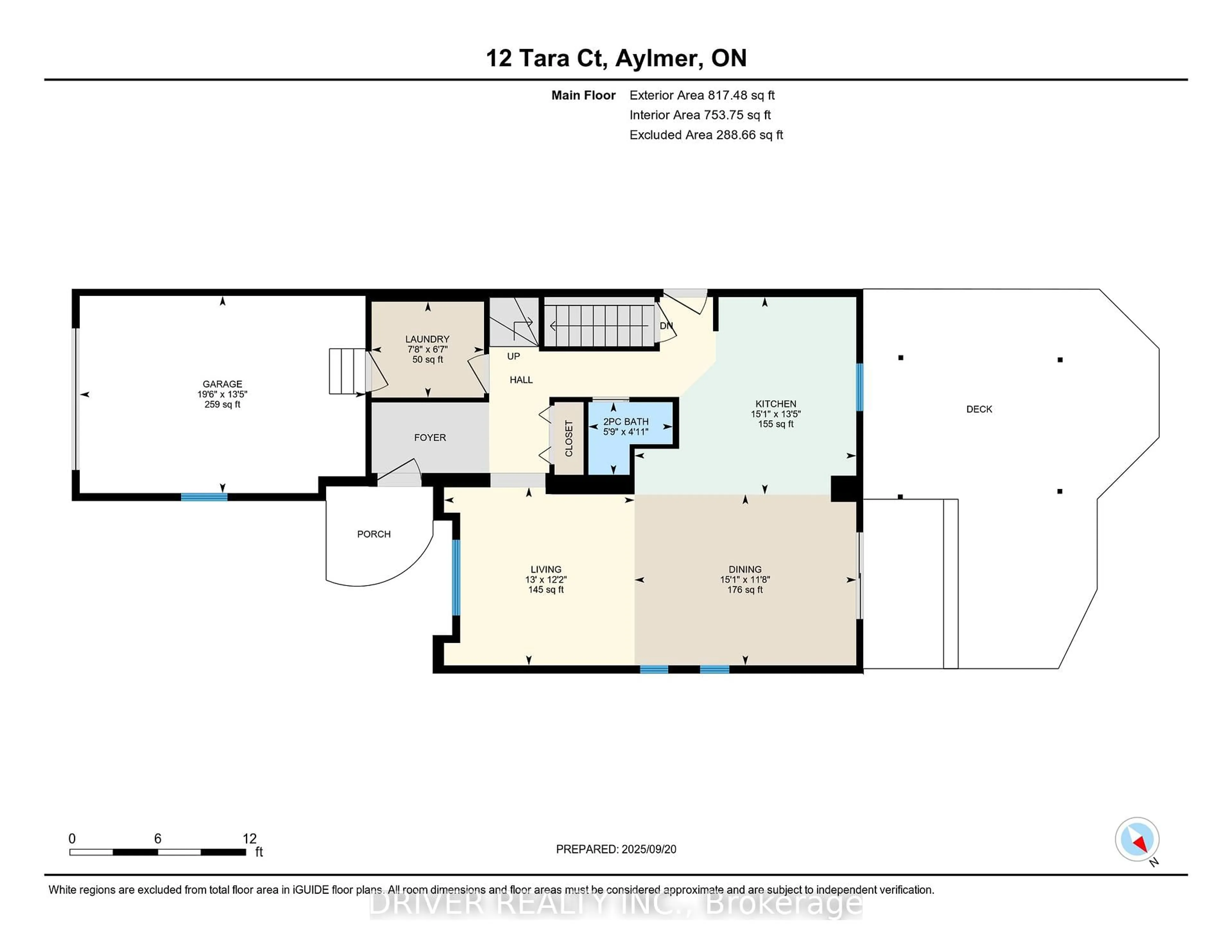 Floor plan for 12 Tara Crt, Aylmer Ontario N5H 3C1