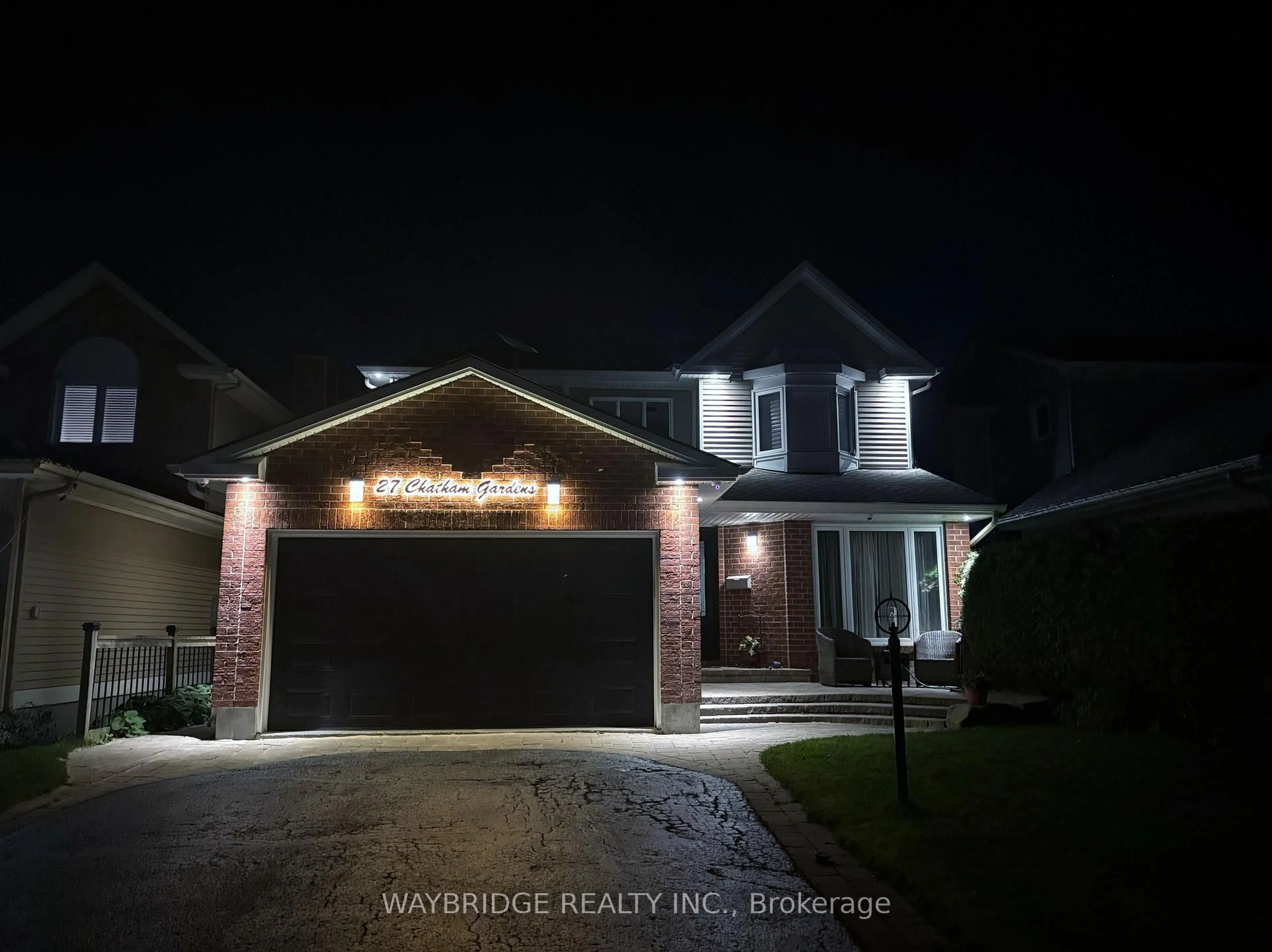 Home with brick exterior material, street for 27 Chatham Gdns, Barrhaven Ontario K2J 3M2