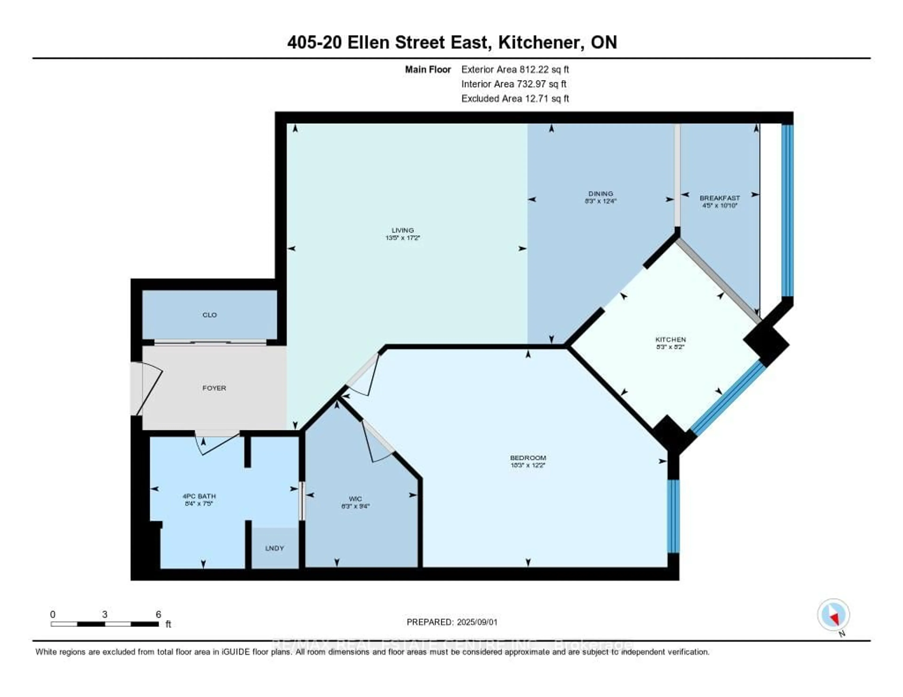 Floor plan for 20 Ellen St #405, Kitchener Ontario N2H 6R7