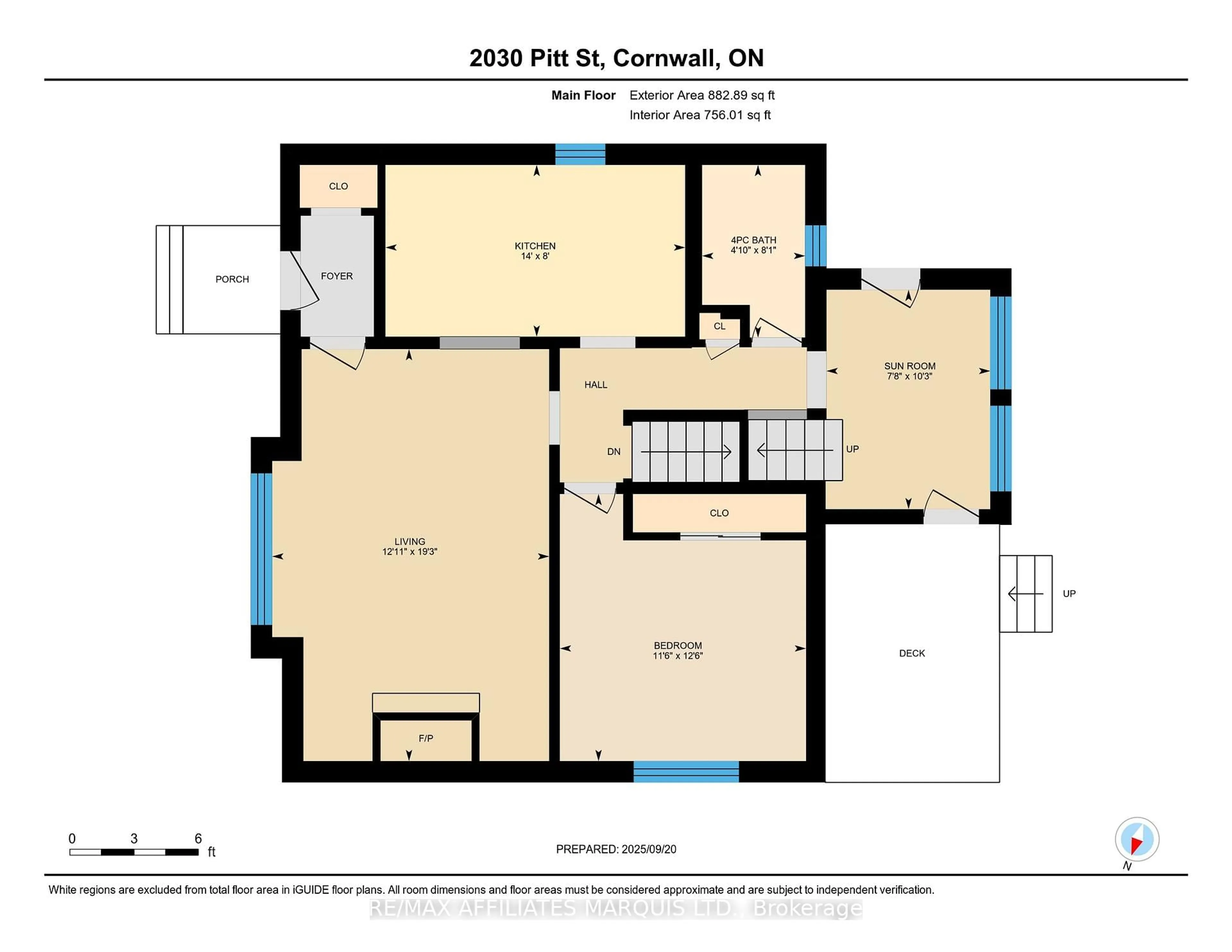 Floor plan for 2030 Pitt St, Cornwall Ontario K6J 5G1