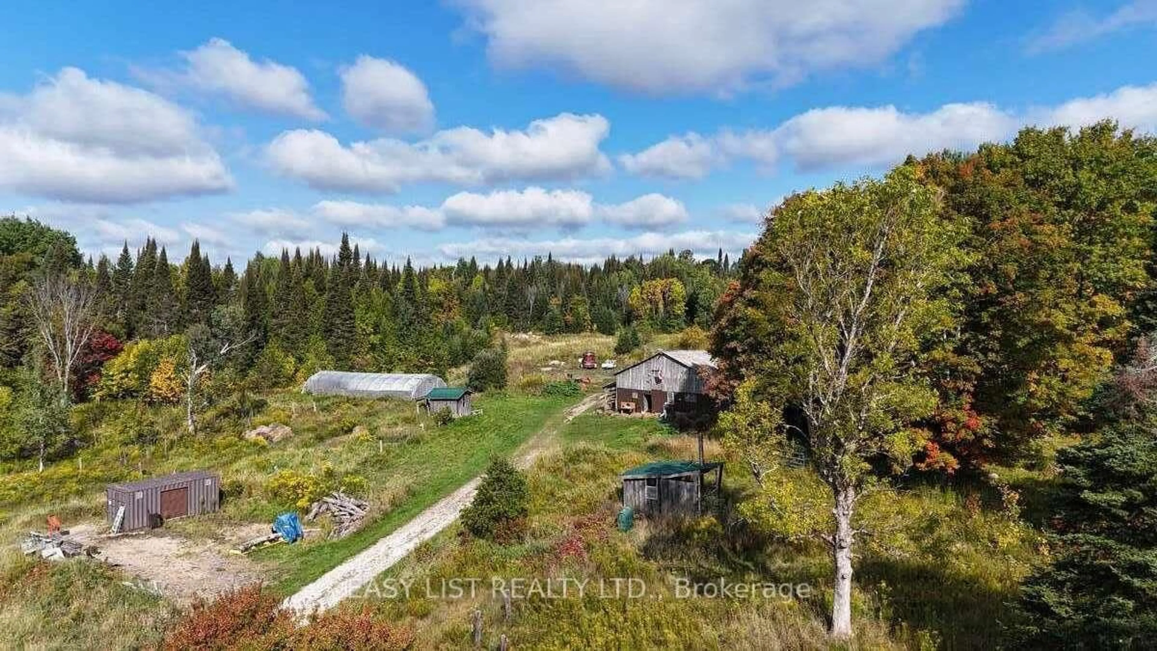 A pic from outside/outdoor area/front of a property/back of a property/a pic from drone, forest/trees view for 2170 Highway 520, Ryerson Ontario P0A 1C0