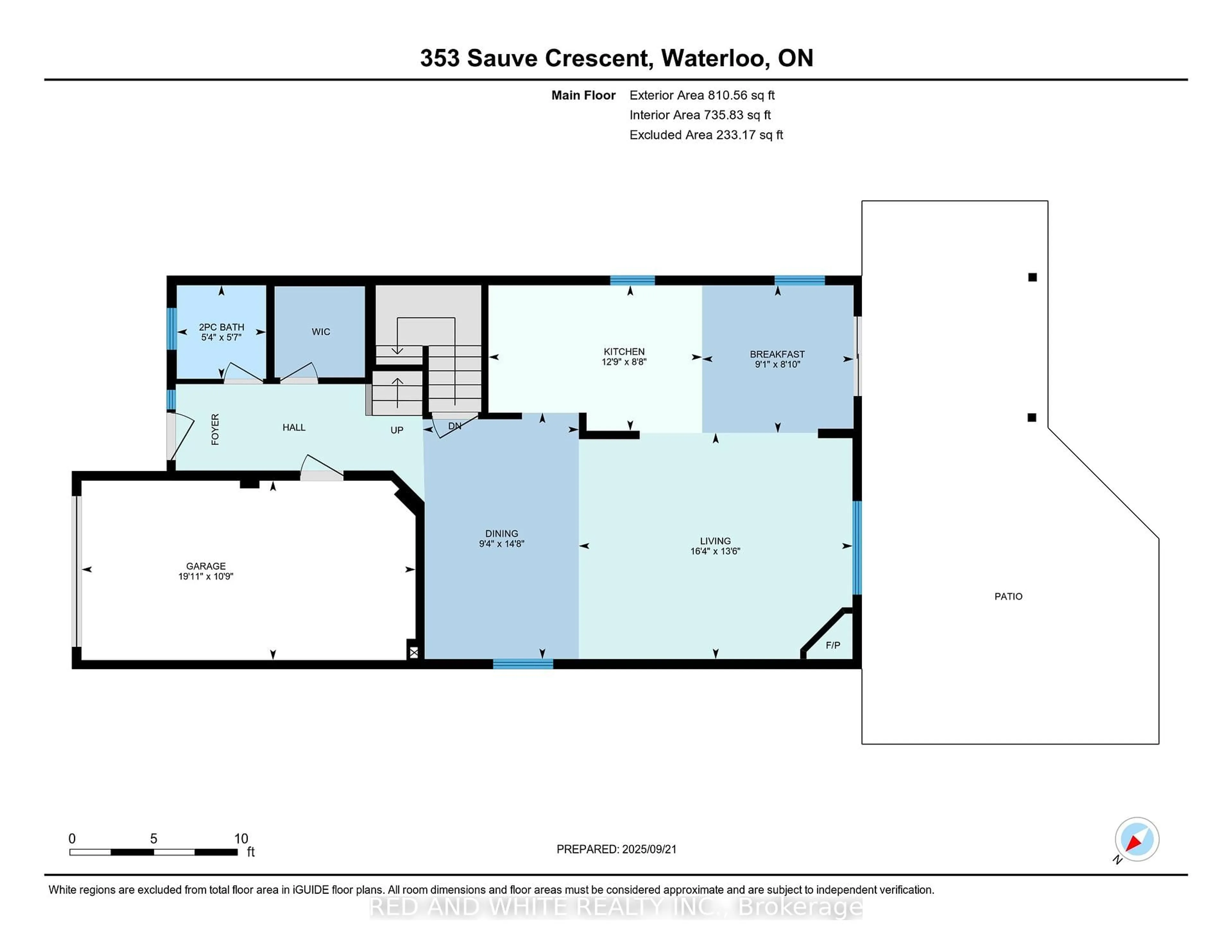 Floor plan for 353 Sauve Cres, Waterloo Ontario N2T 2Y8