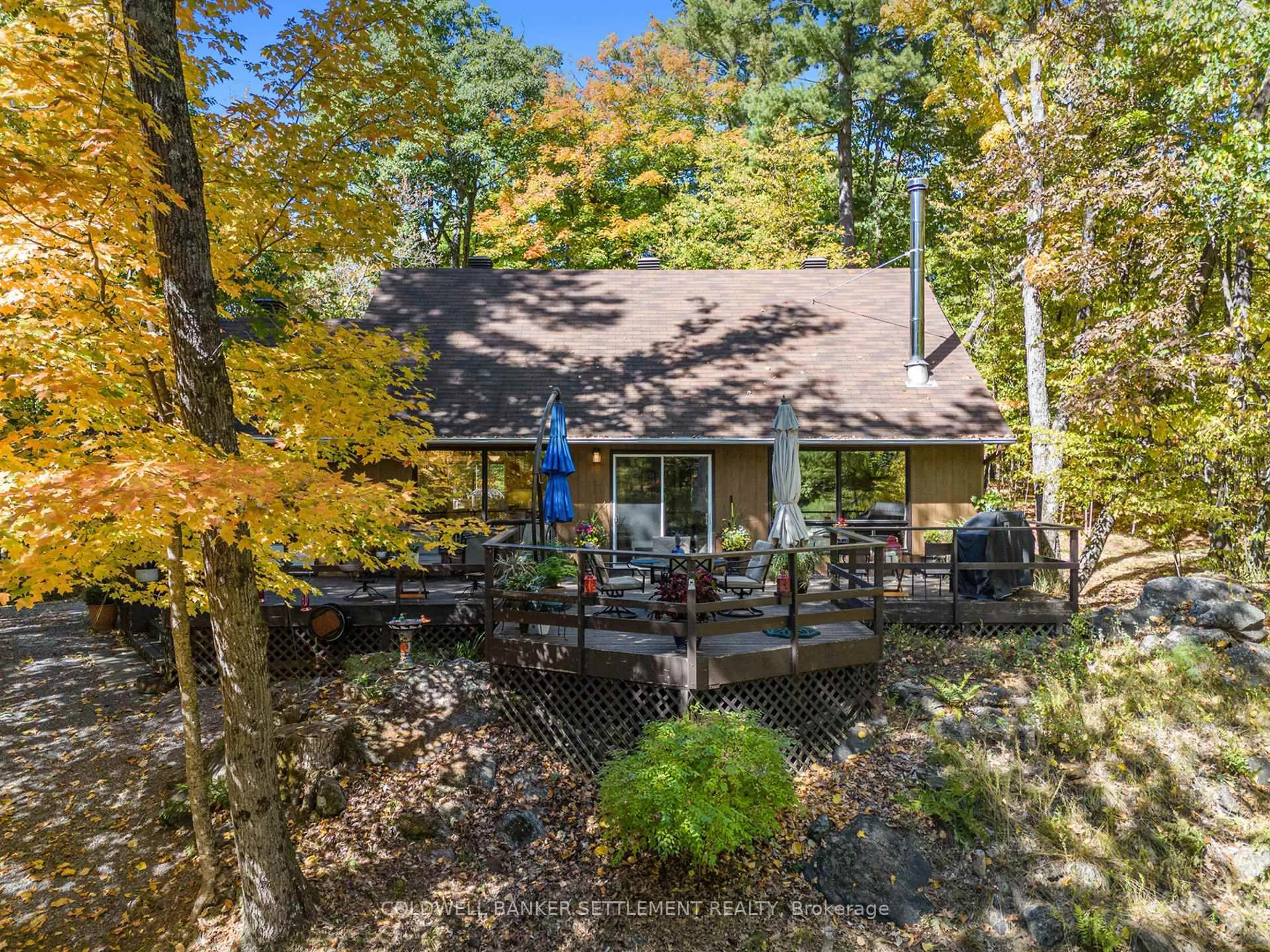 A pic from outside/outdoor area/front of a property/back of a property/a pic from drone, forest/trees view for 215 Scott Crt, Maberly Ontario K0H 2B0