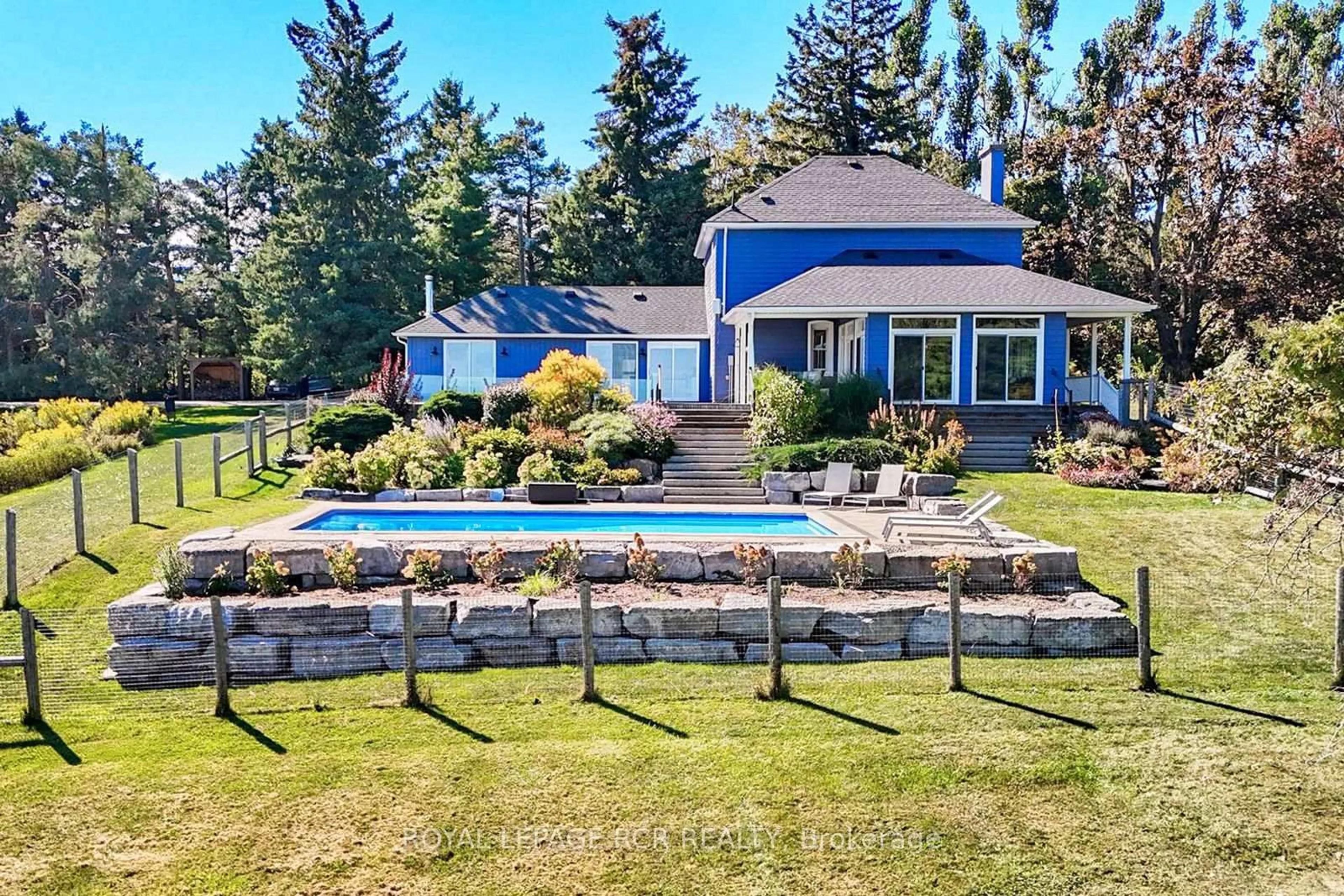 A pic from outside/outdoor area/front of a property/back of a property/a pic from drone, water/lake/river/ocean view for 798377 Third Line, Mulmur Ontario L9V 0H8