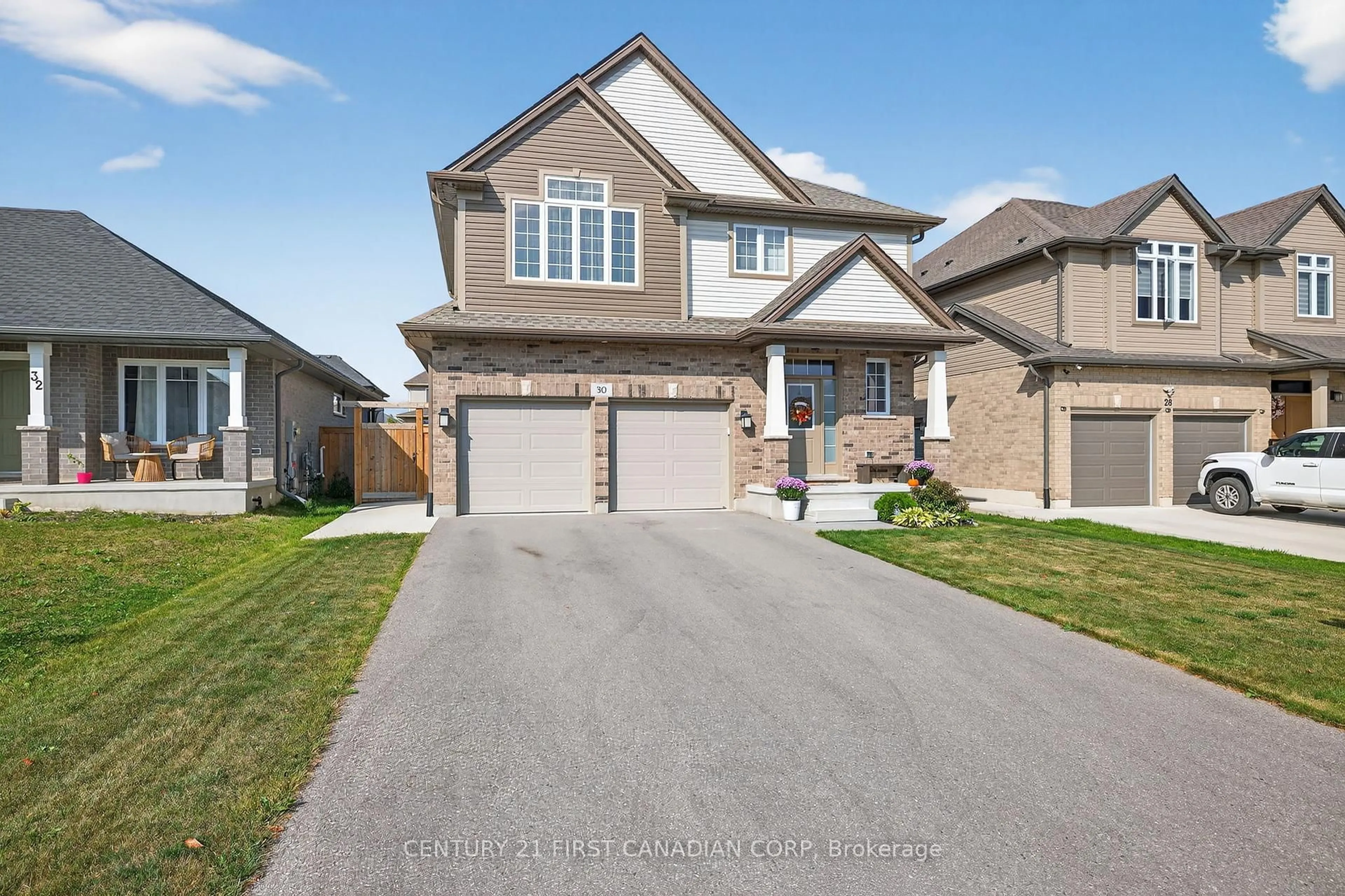 Home with brick exterior material, street for 30 Ambrosia Path, St. Thomas Ontario N5R 0J8