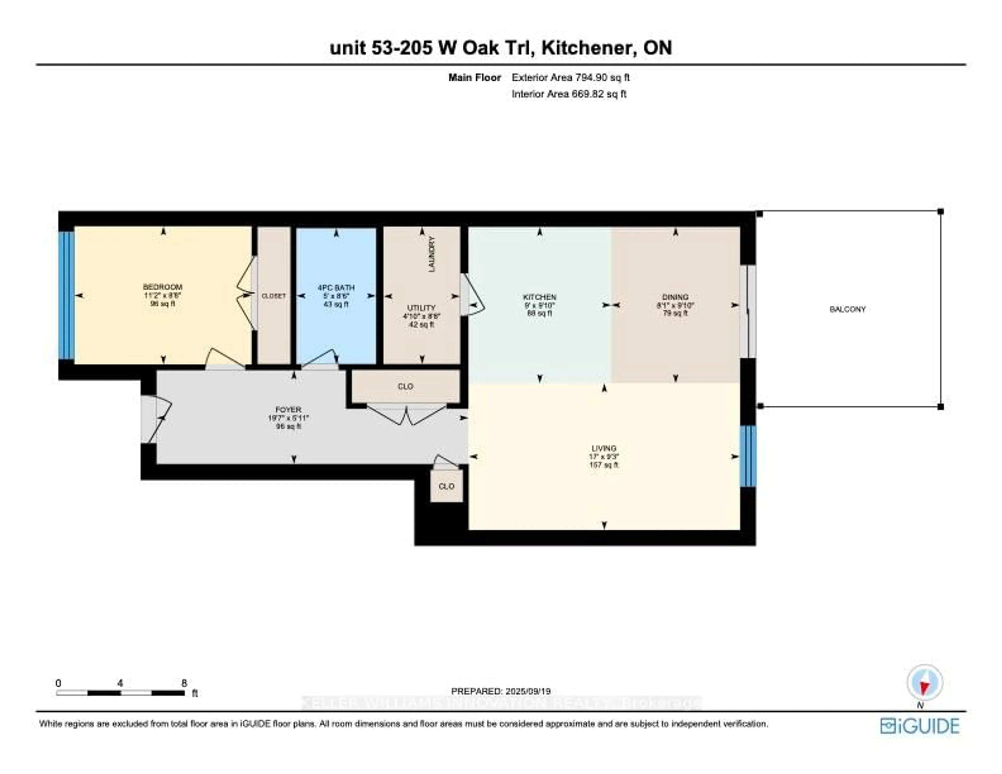 Floor plan for 205 West Oak Tr #53, Kitchener Ontario N2R 0R9