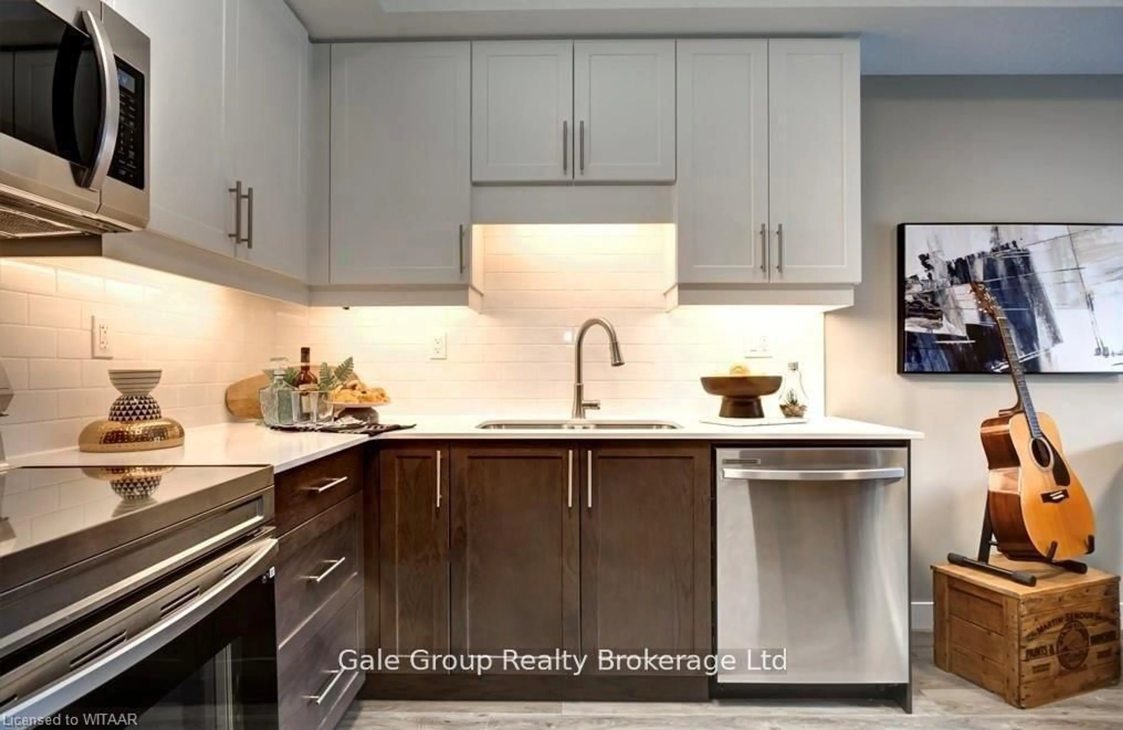 Contemporary kitchen, ceramic/tile floor for 439 Athlone Ave #E2, Woodstock Ontario N4V 0C8