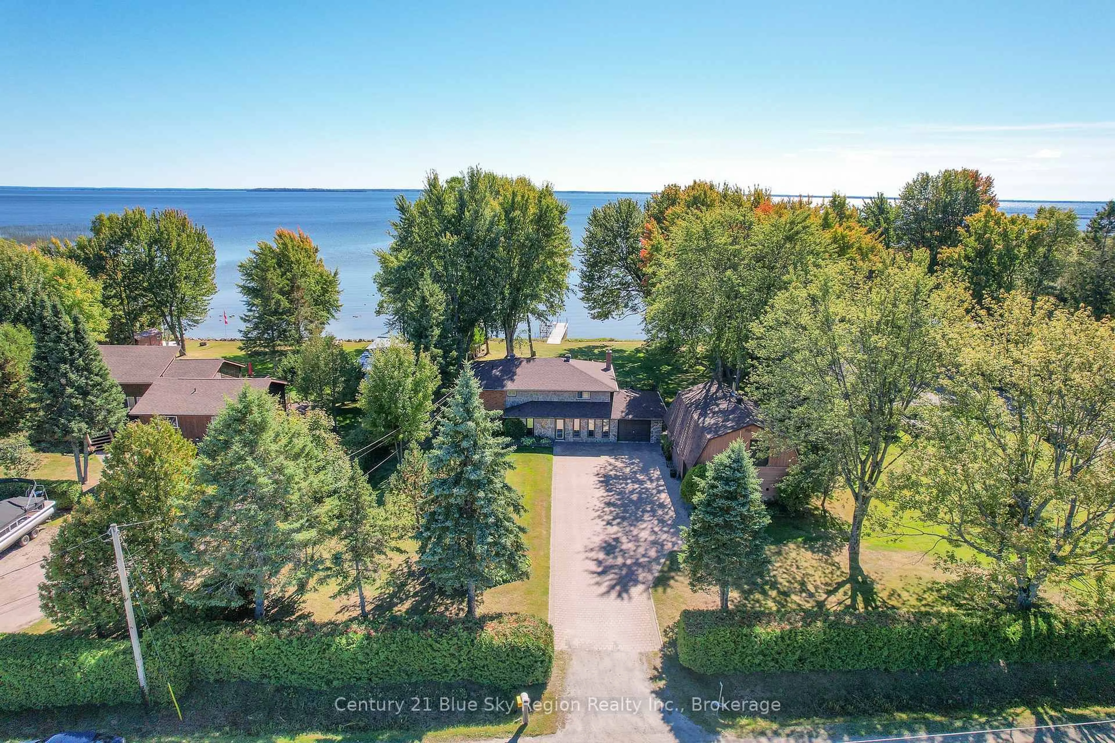 A pic from outside/outdoor area/front of a property/back of a property/a pic from drone, water/lake/river/ocean view for 378 Marleau Rd, West Nipissing Ontario P2B 2X1
