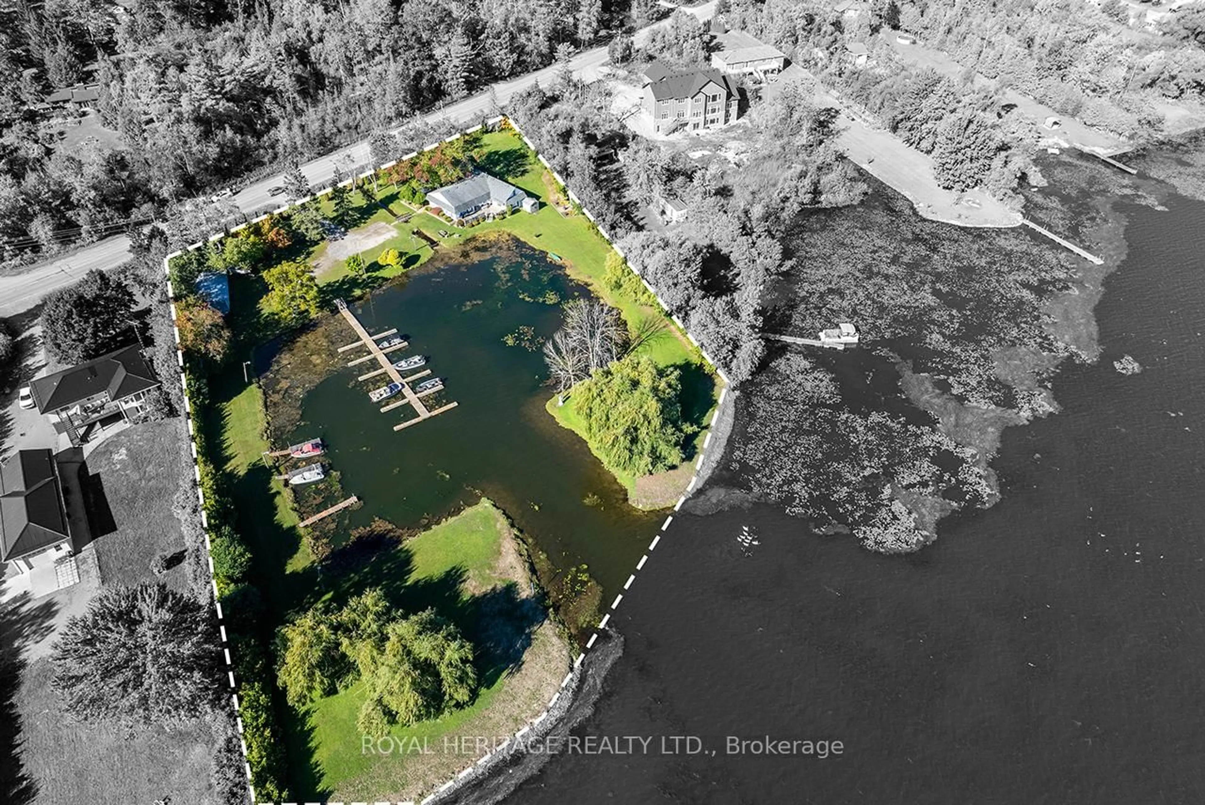 A pic from outside/outdoor area/front of a property/back of a property/a pic from drone, water/lake/river/ocean view for 5183 Rice Lake Dr, Hamilton Township Ontario K0K 1E0