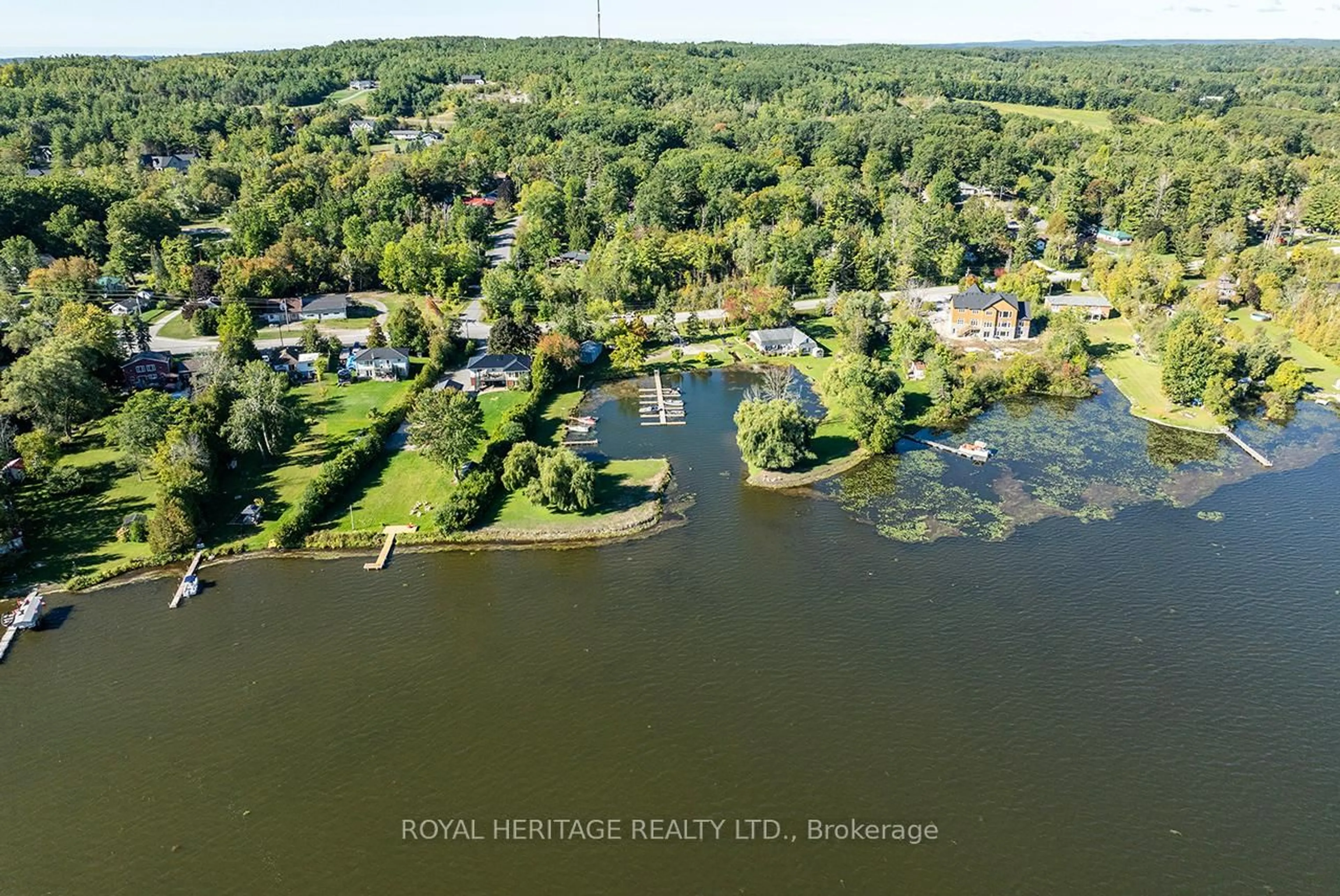 A pic from outside/outdoor area/front of a property/back of a property/a pic from drone, water/lake/river/ocean view for 5183 Rice Lake Dr, Hamilton Township Ontario K0K 1E0