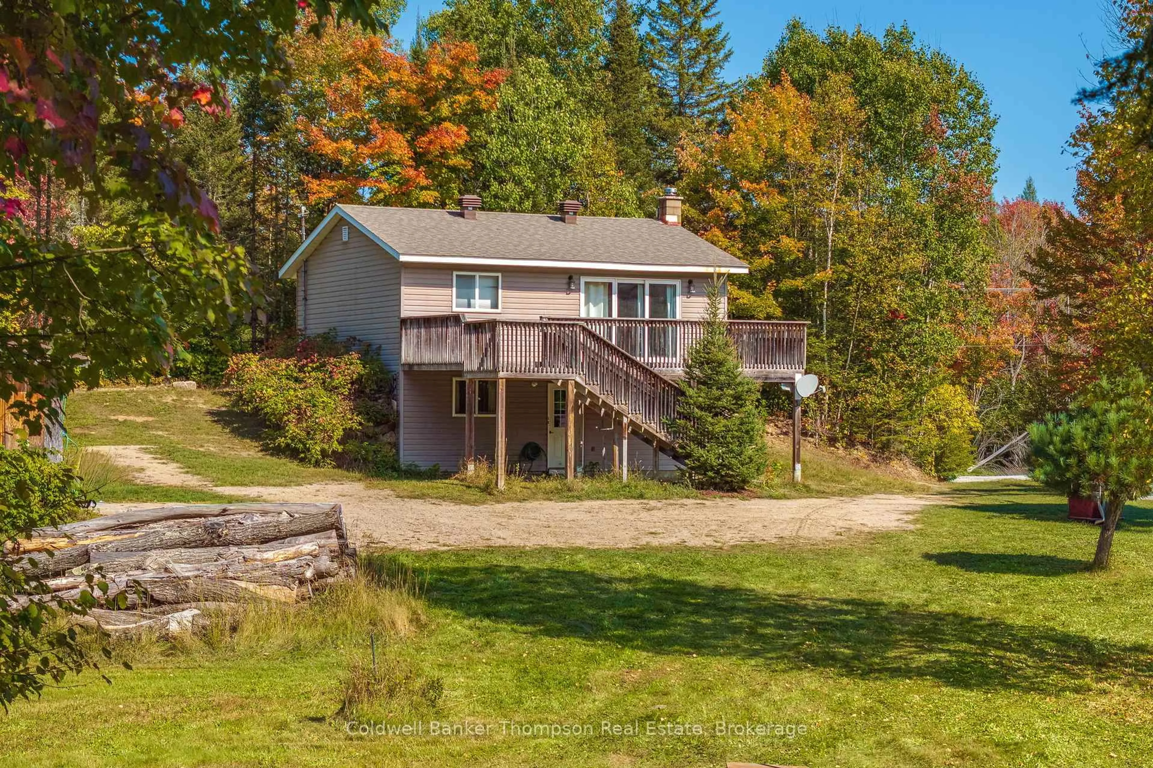 A pic from outside/outdoor area/front of a property/back of a property/a pic from drone, water/lake/river/ocean view for 50 Woods Rd, Armour Ontario P0A 1C0