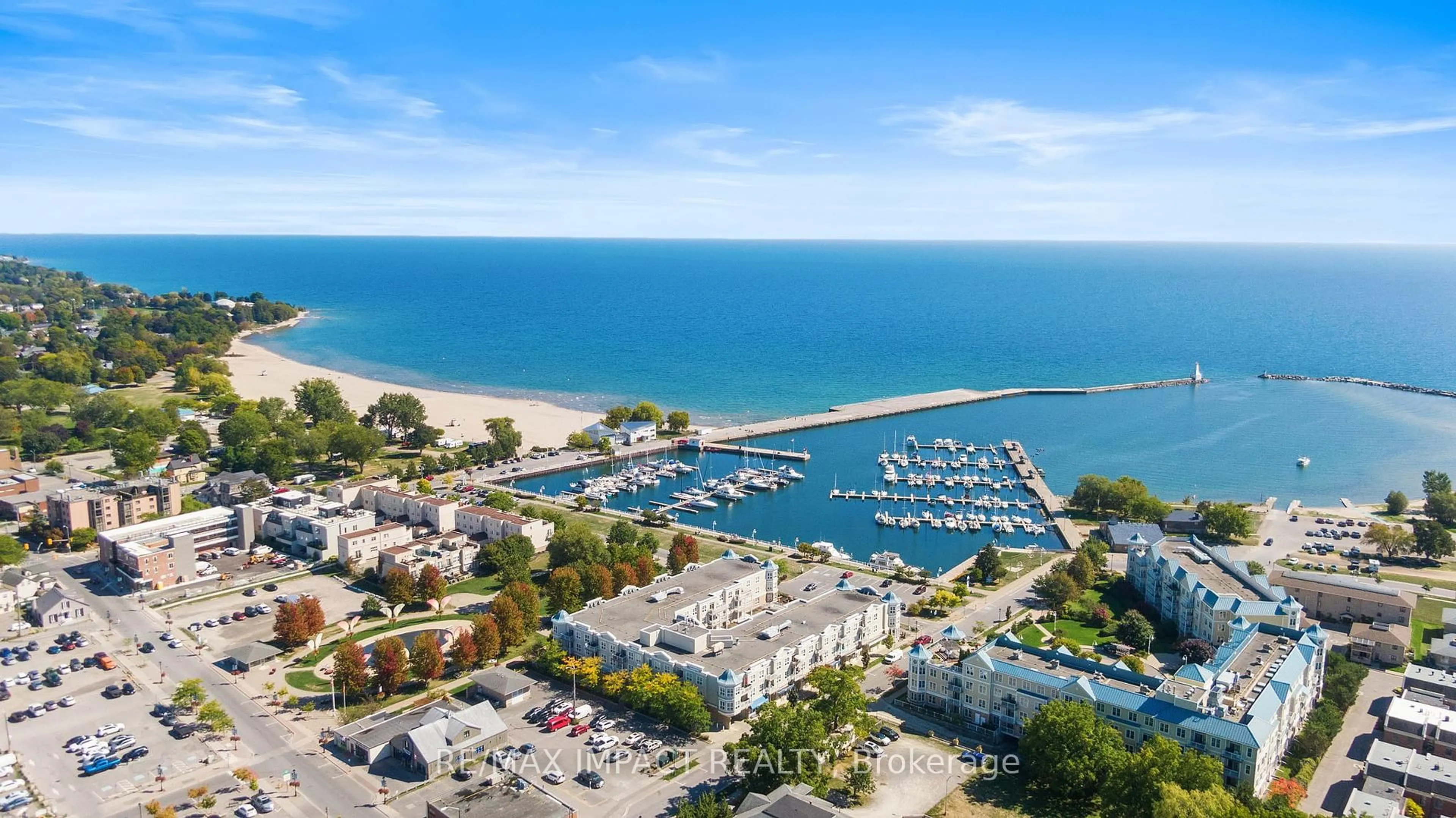 A pic from outside/outdoor area/front of a property/back of a property/a pic from drone, water/lake/river/ocean view for 148 Third St #317, Cobourg Ontario K9A 5X2
