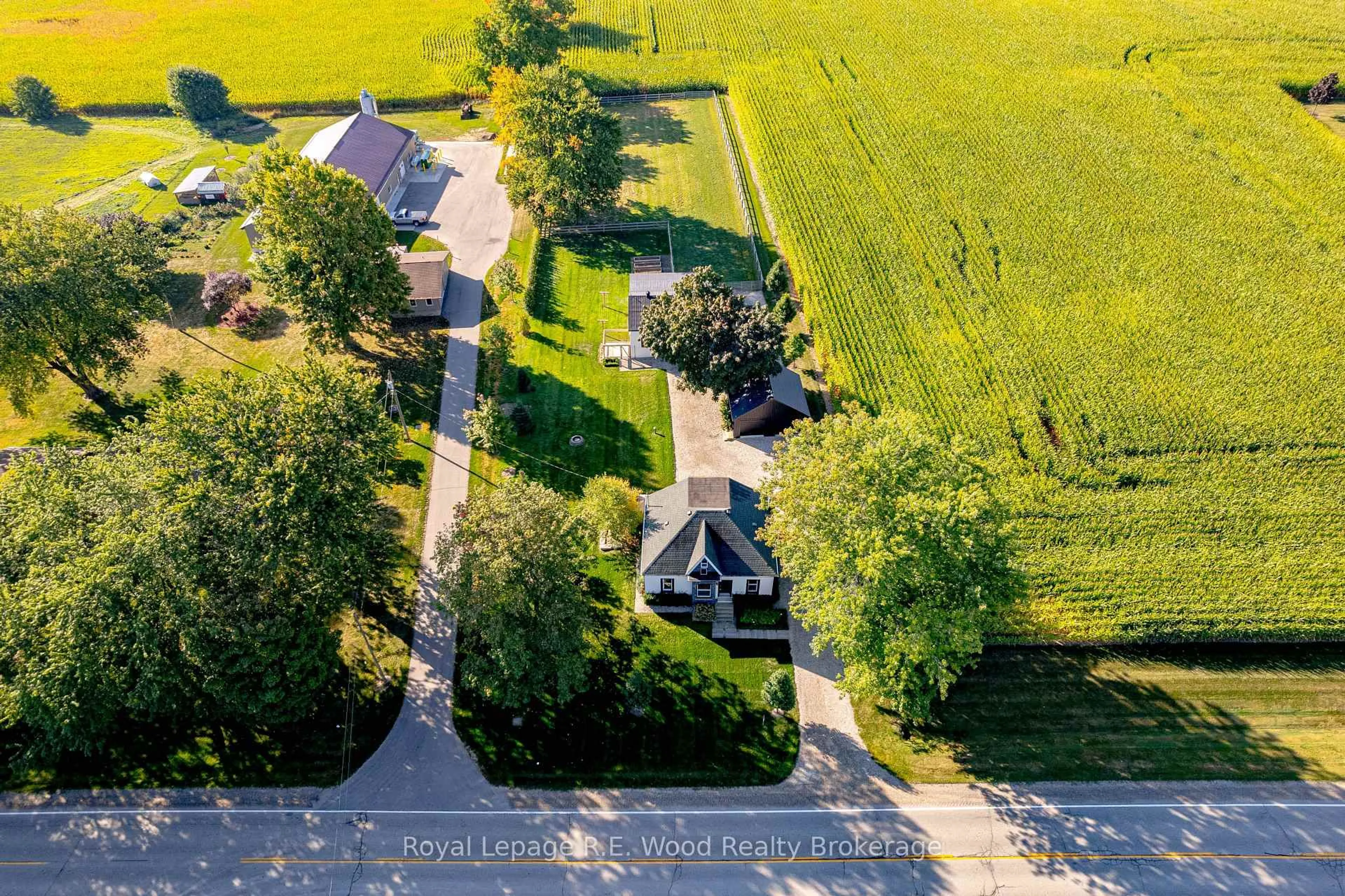 A pic from outside/outdoor area/front of a property/back of a property/a pic from drone, street for 355 Harley Rd, Brant Ontario N0E 1E0