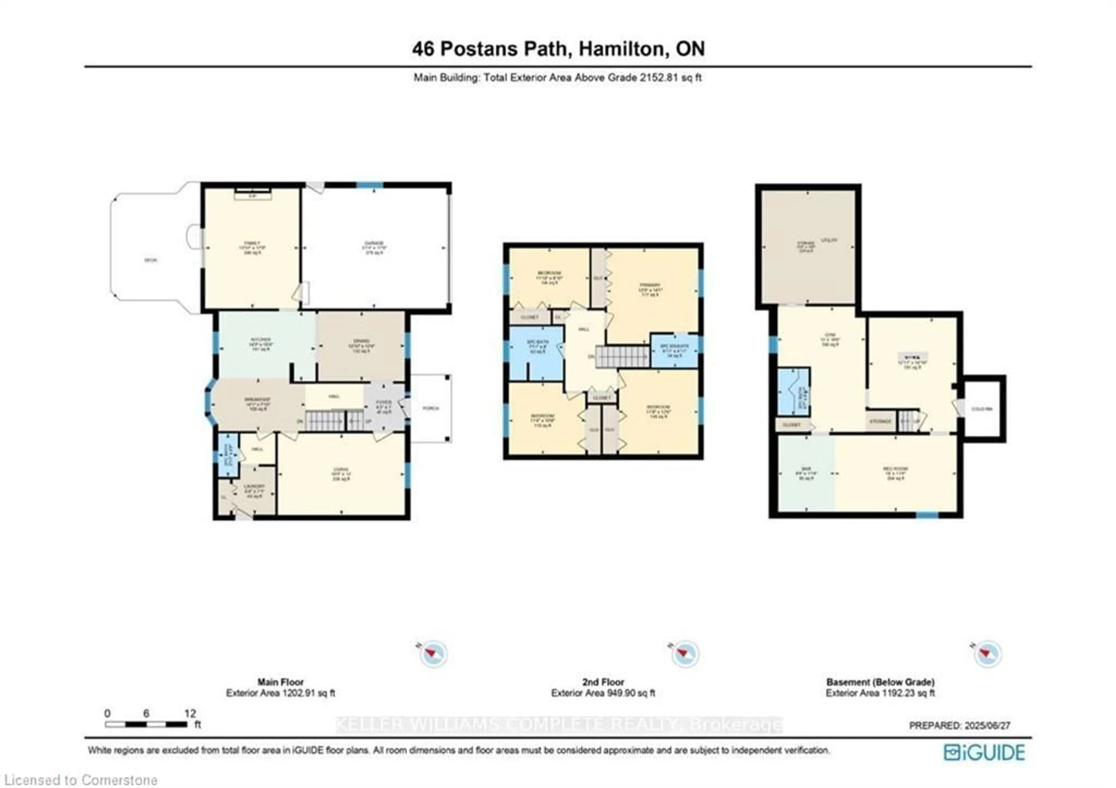 Floor plan for 46 Postans Path, Hamilton Ontario L9G 3R3