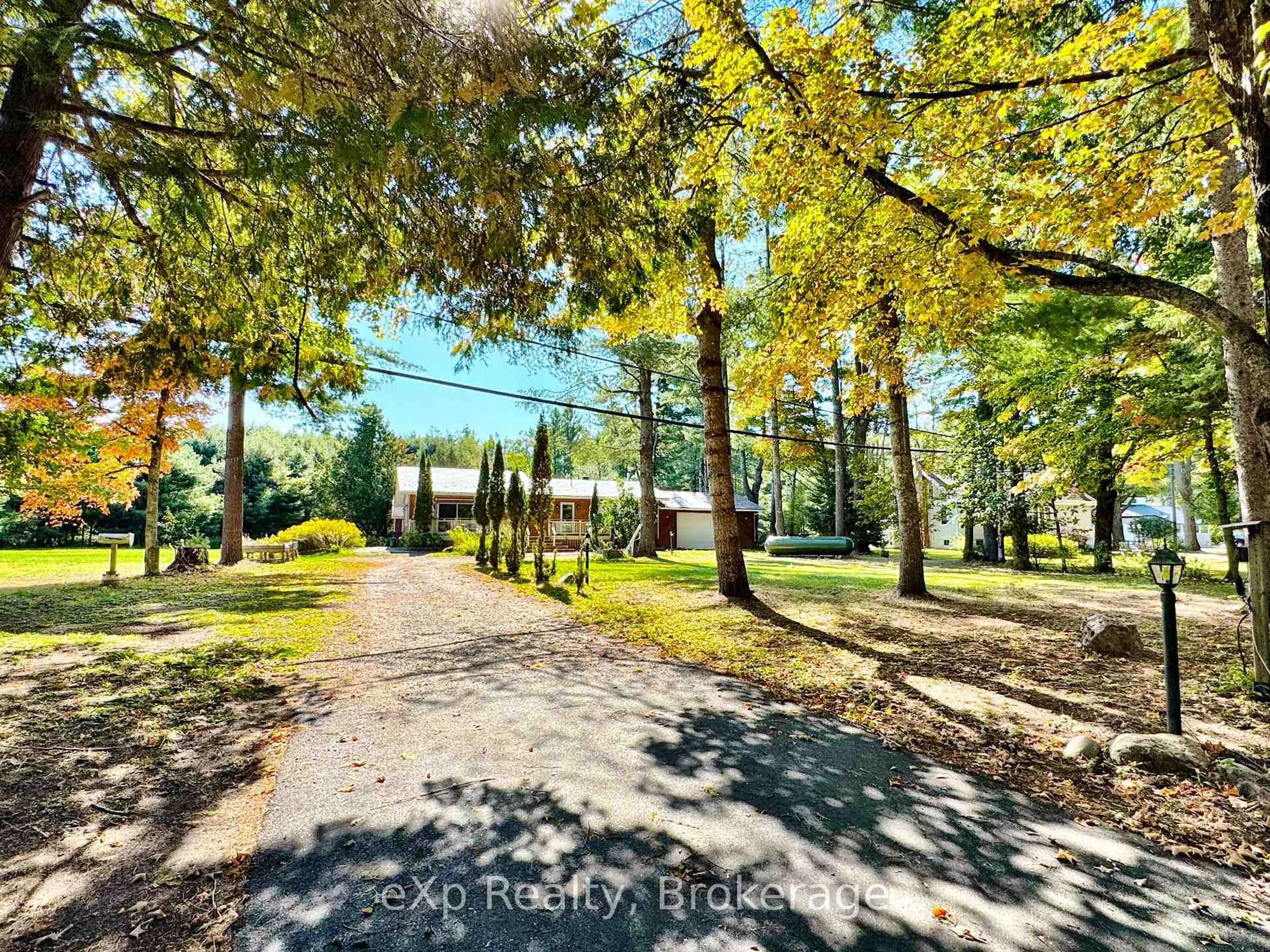 A pic from outside/outdoor area/front of a property/back of a property/a pic from drone, forest/trees view for 180 Beaumont Dr, Bracebridge Ontario P1L 1X2