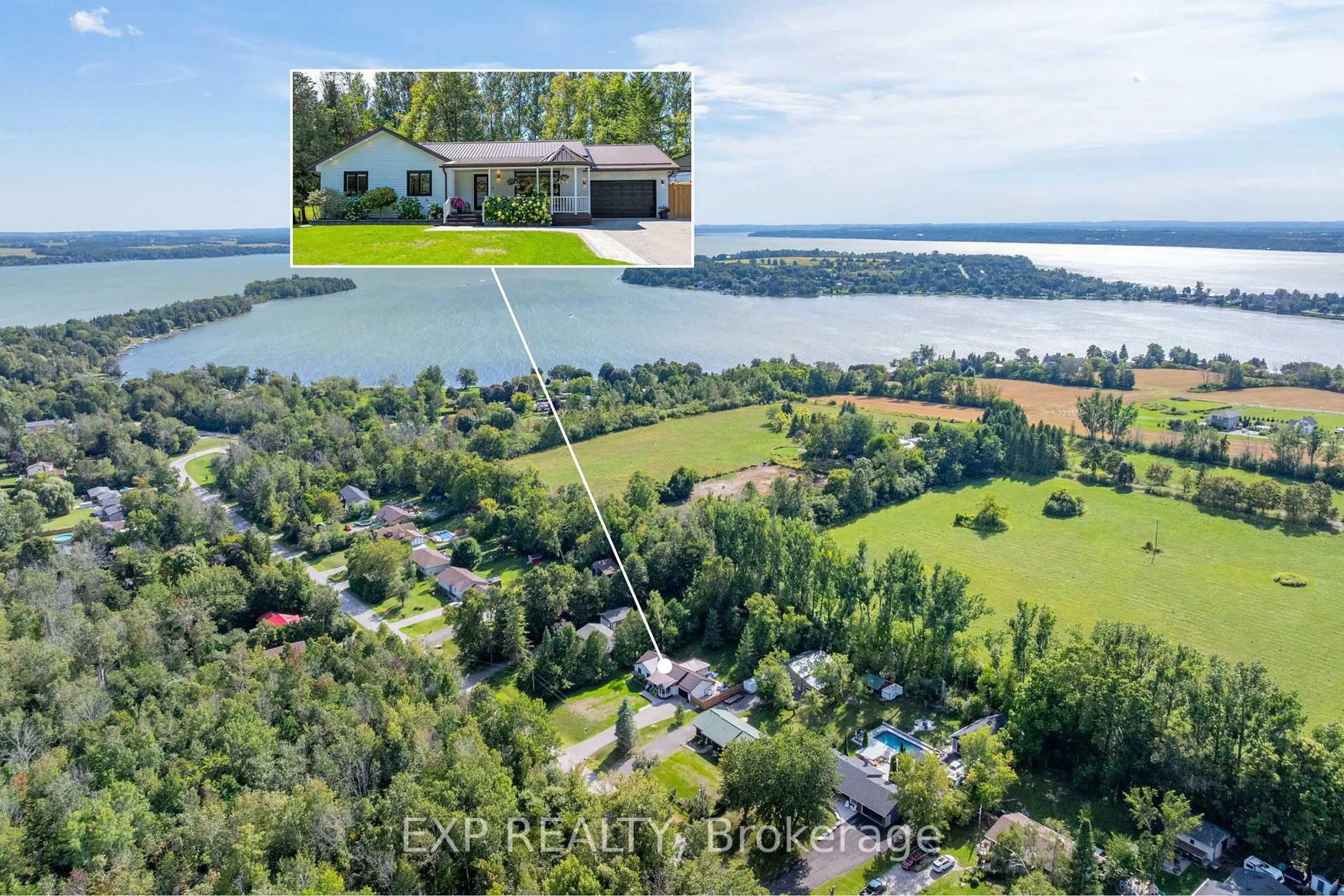 A pic from outside/outdoor area/front of a property/back of a property/a pic from drone, water/lake/river/ocean view for 14 Muskie Dr, Kawartha Lakes Ontario K0M 2C0