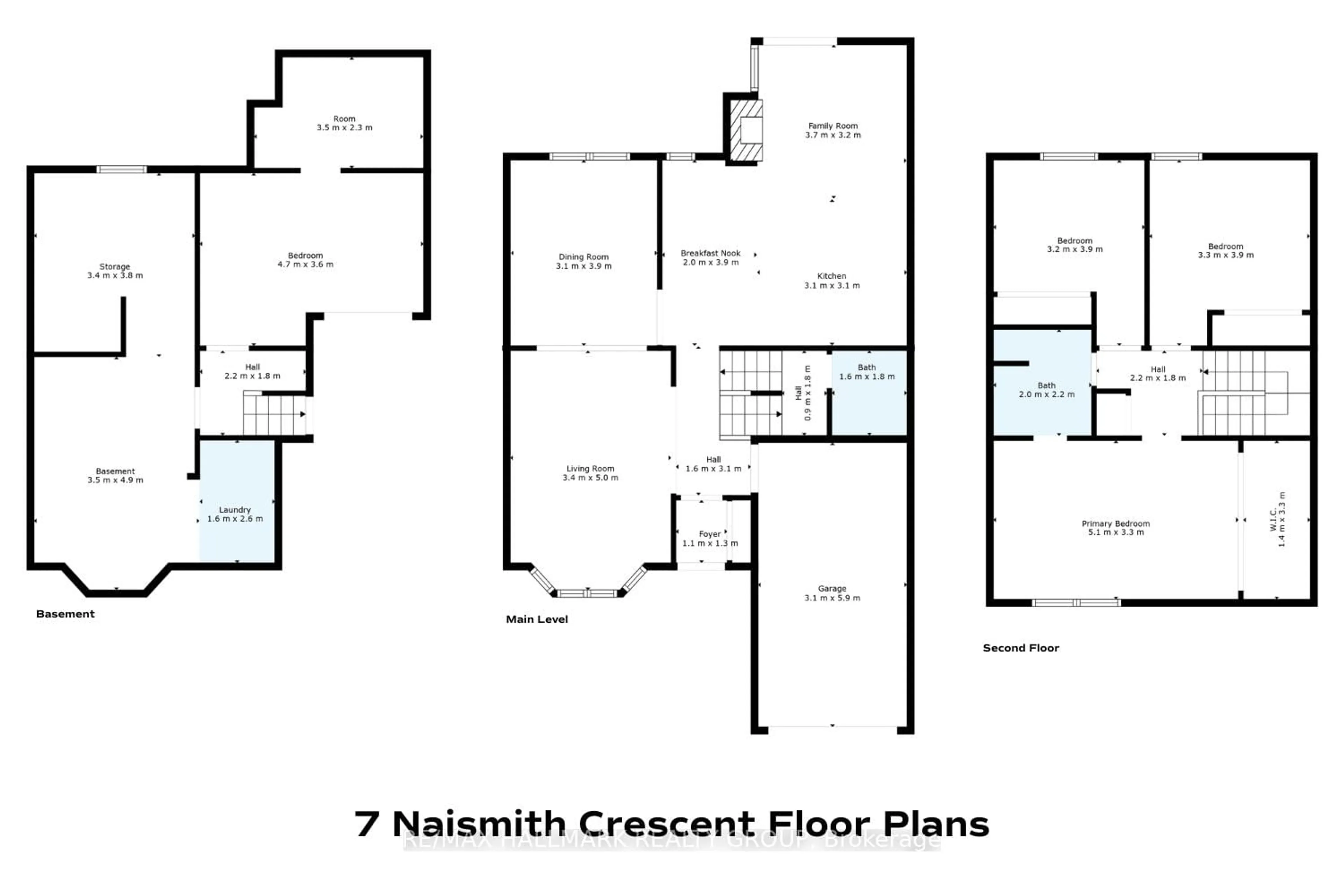 Floor plan for 7 Naismith Cres, Ottawa Ontario K2L 2K7