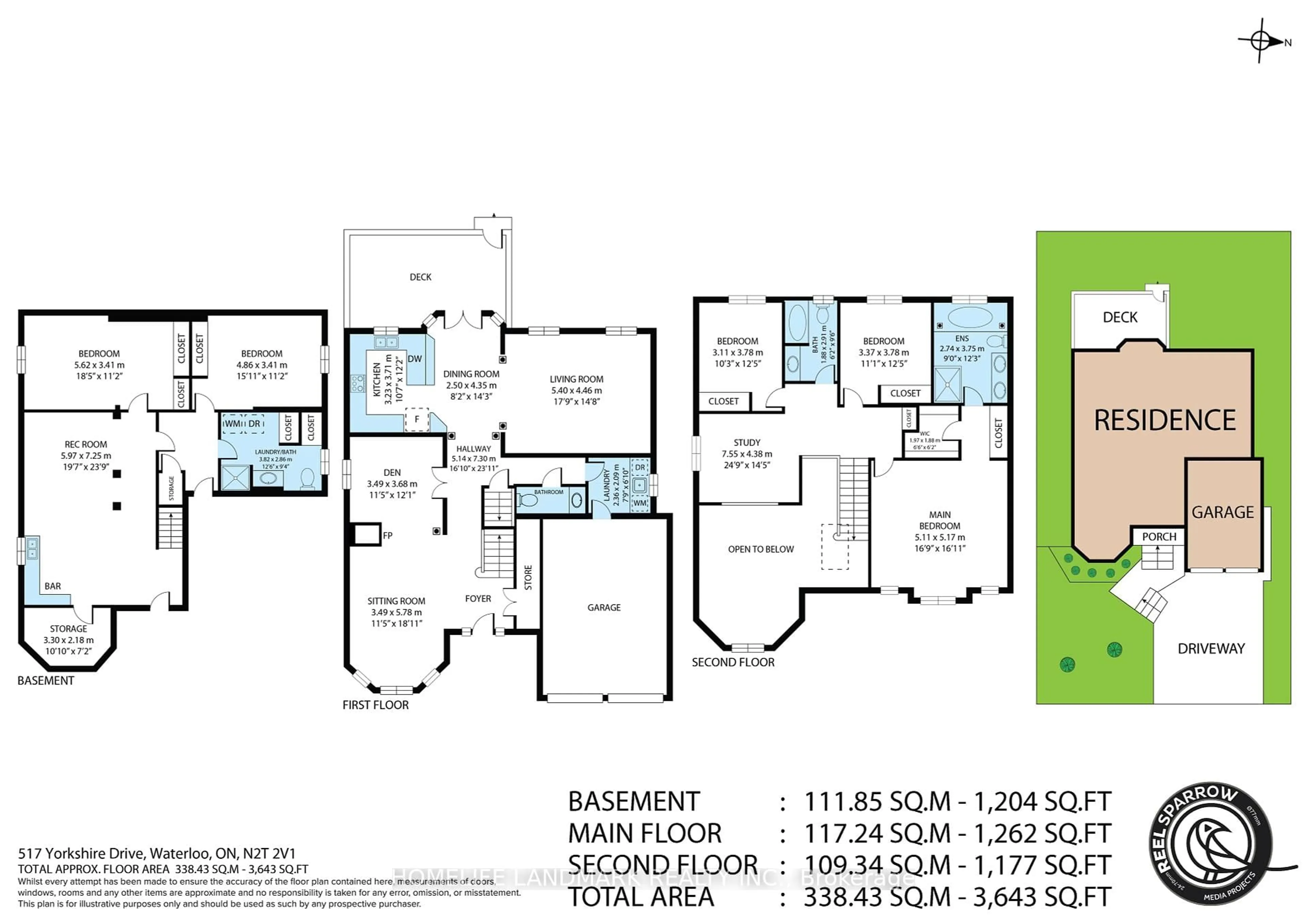 Floor plan for 517 Yorkshire Dr, Waterloo Ontario N2T 2V1