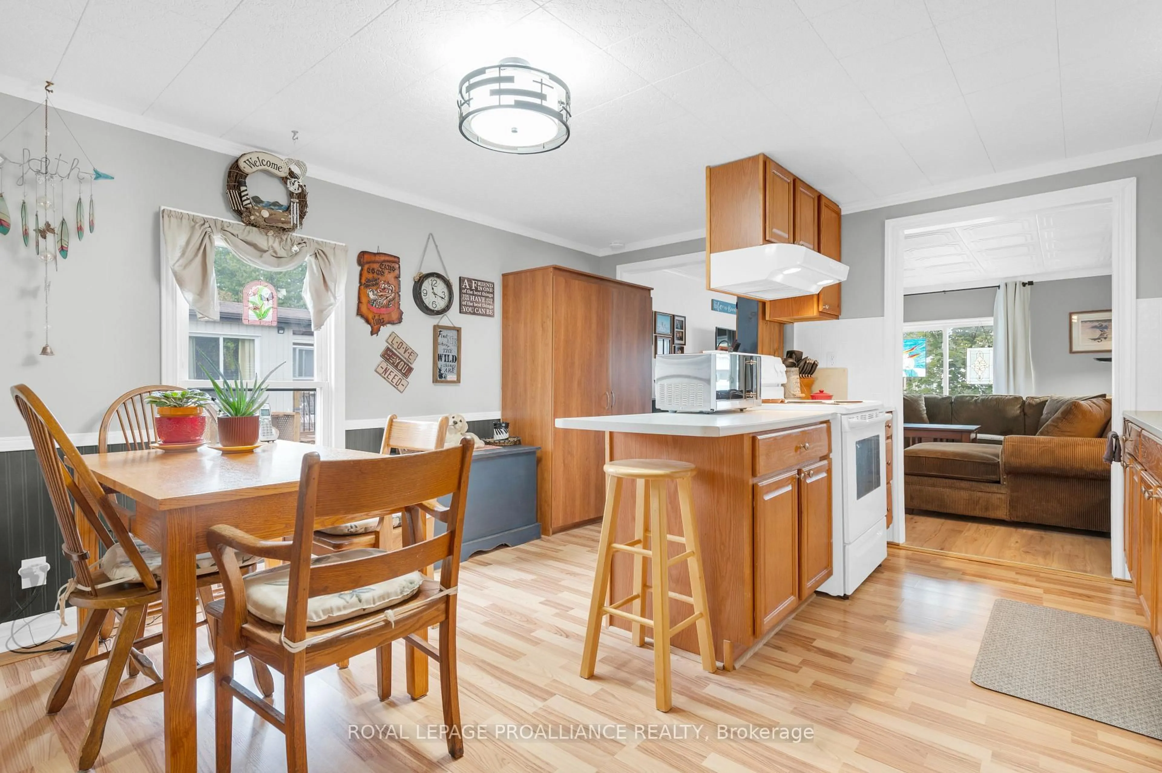 Open concept kitchen, wood/laminate floor for 15 Finch Lane, Quinte West Ontario K8N 4Z3