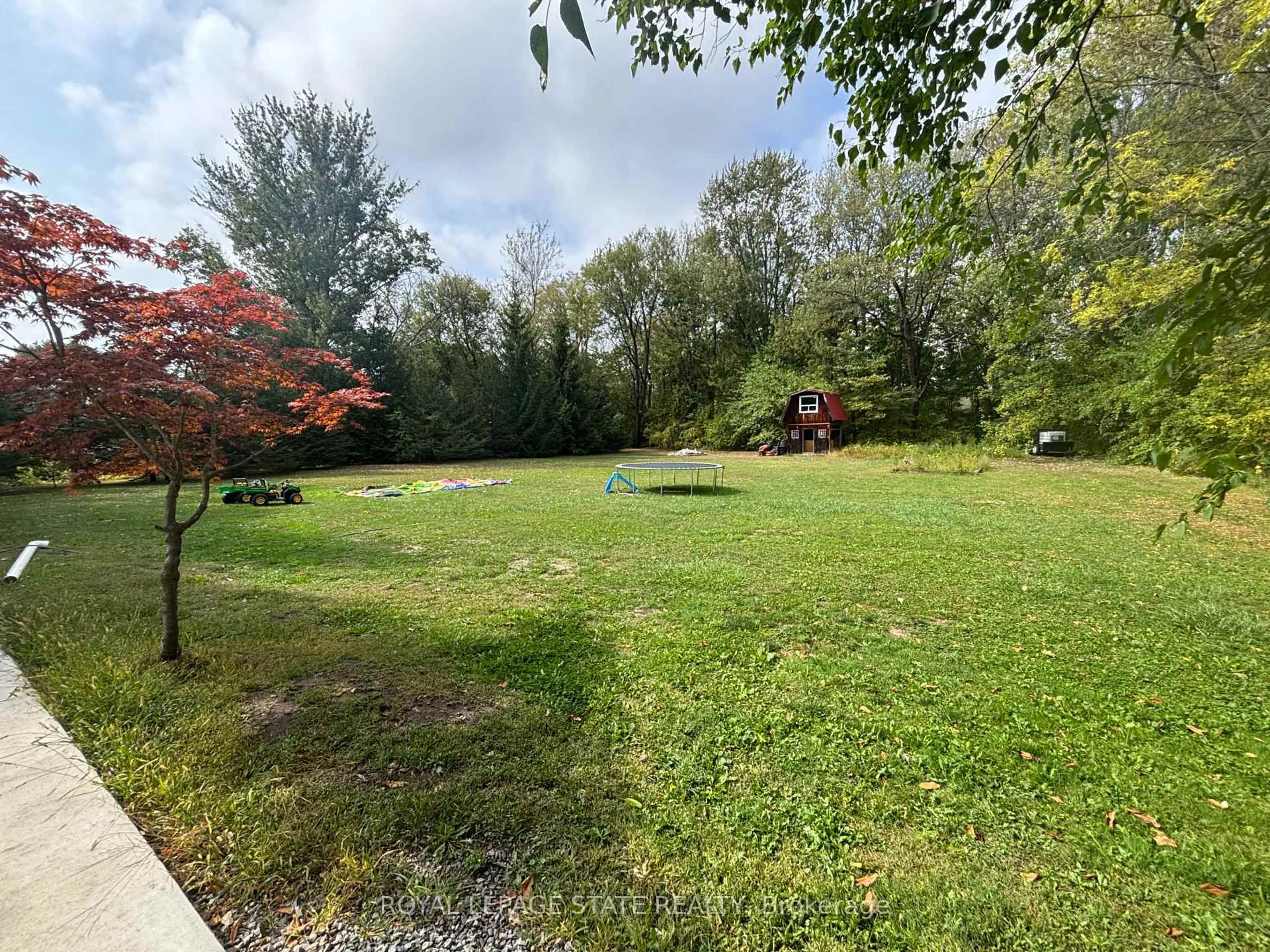 A pic from outside/outdoor area/front of a property/back of a property/a pic from drone, forest/trees view for 104 Diltz Rd, Haldimand Ontario N1A 2V5