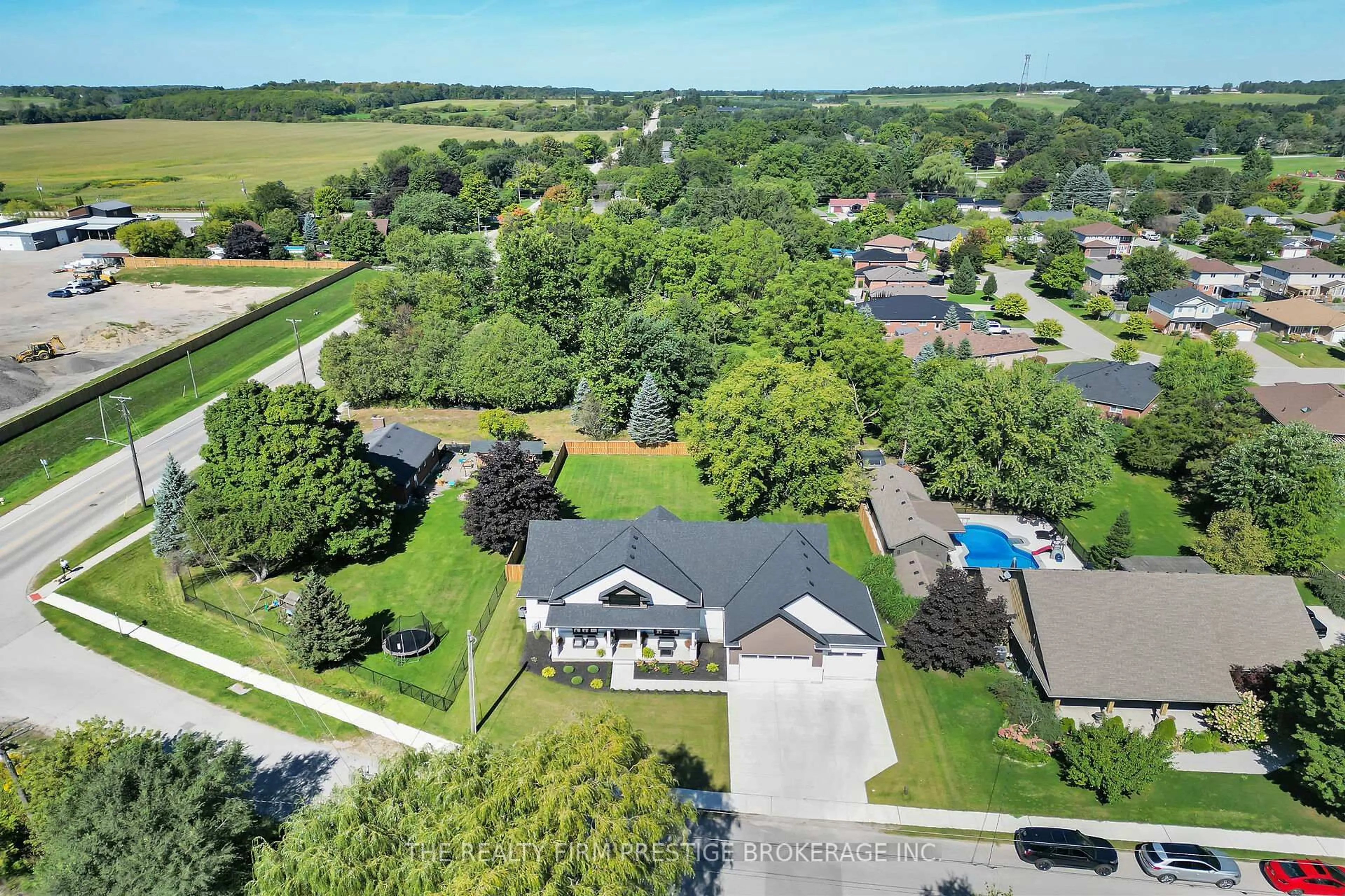 A pic from outside/outdoor area/front of a property/back of a property/a pic from drone, water/lake/river/ocean view for 97 Simcoe Ave, Middlesex Centre Ontario N0L 1R0
