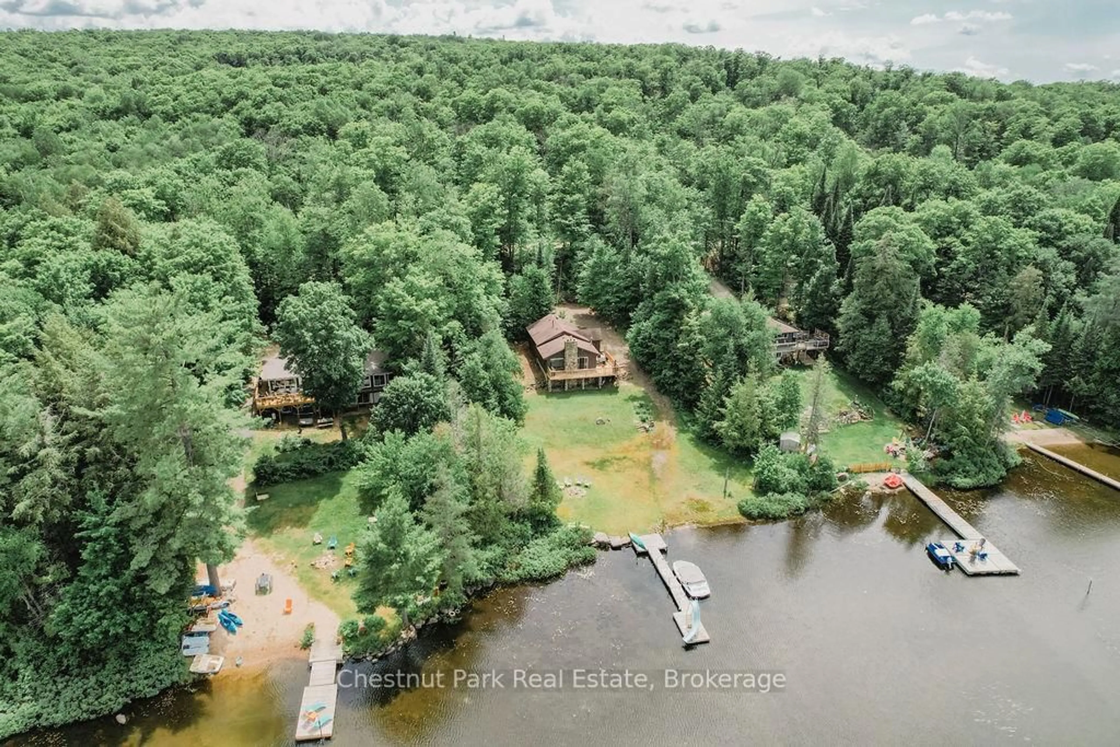 A pic from outside/outdoor area/front of a property/back of a property/a pic from drone, water/lake/river/ocean view for 893 Relative Rd, Armour Ontario P0A 1C0