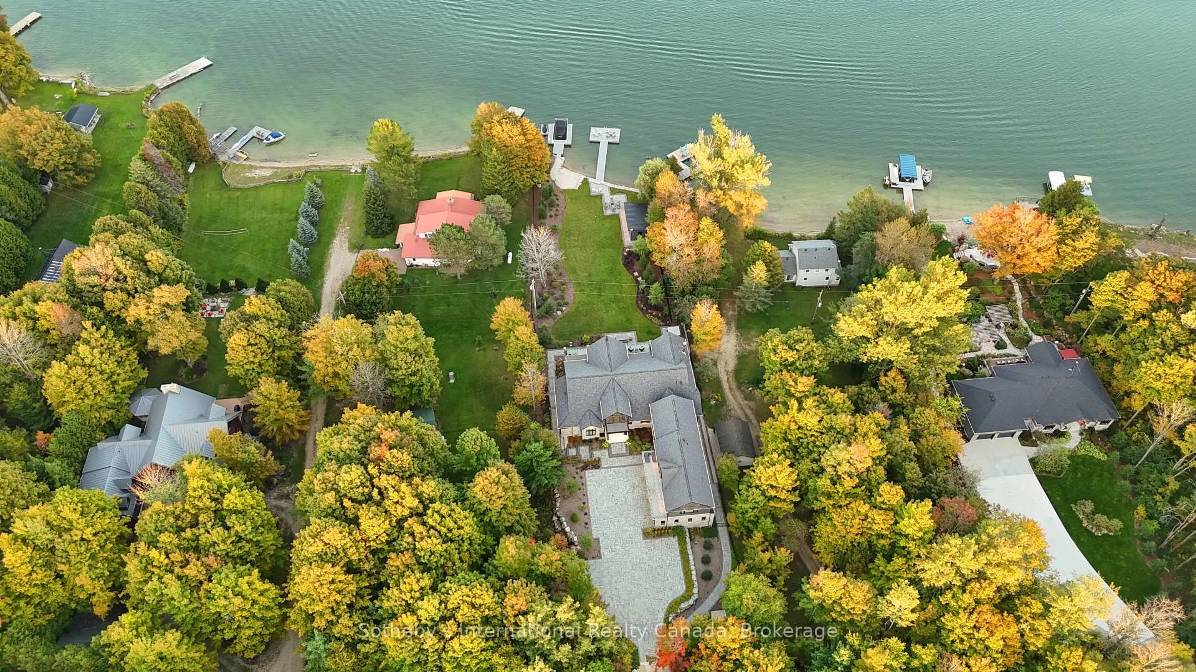 A pic from outside/outdoor area/front of a property/back of a property/a pic from drone, water/lake/river/ocean view for 194457 Grey 13 Rd, Grey Highlands Ontario N0C 1E0