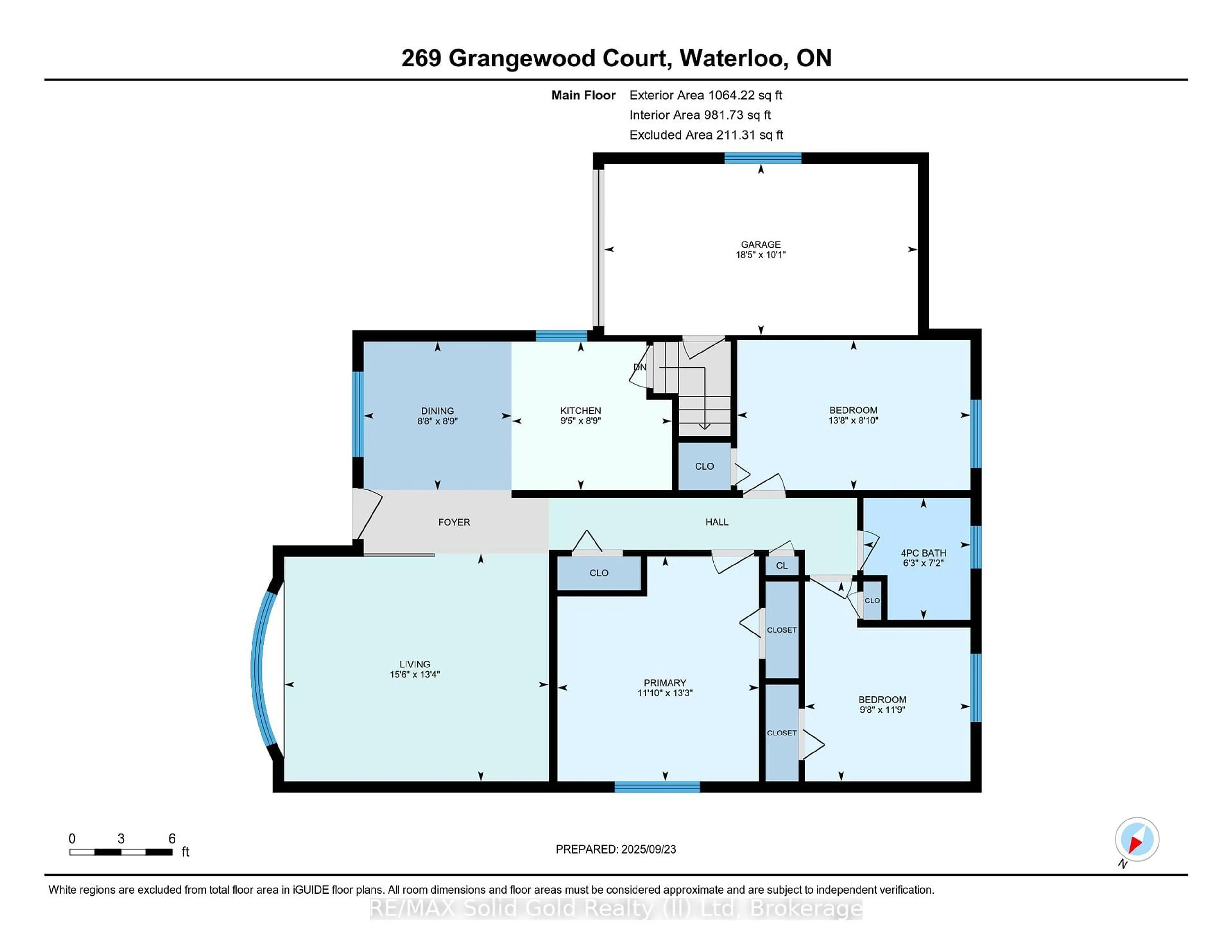 Floor plan for 269 Grangewood Crt, Waterloo Ontario N2K 2E8
