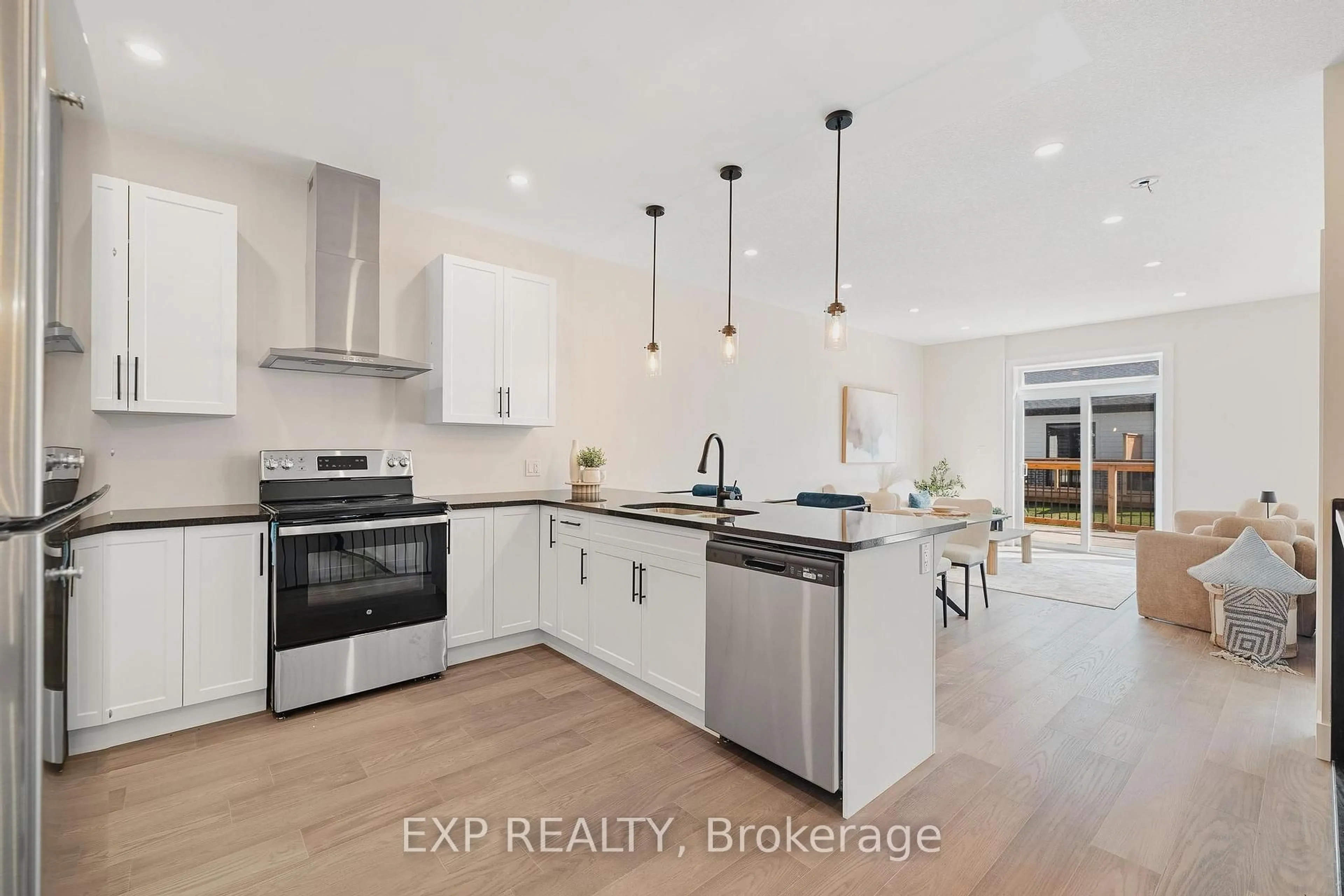 Open concept kitchen, ceramic/tile floor for 12 Washington St #103, Norwich Ontario N0J 1P0