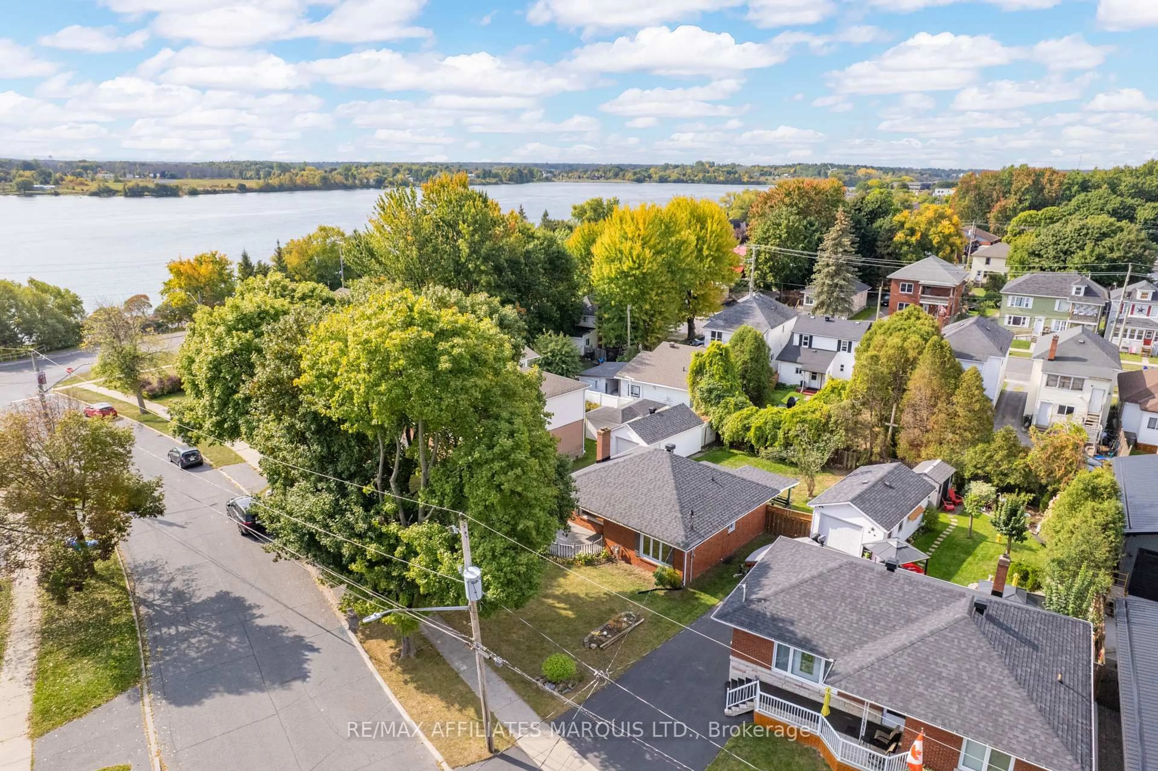 A pic from outside/outdoor area/front of a property/back of a property/a pic from drone, water/lake/river/ocean view for 104 Gardner Ave, Cornwall Ontario K6H 5H4