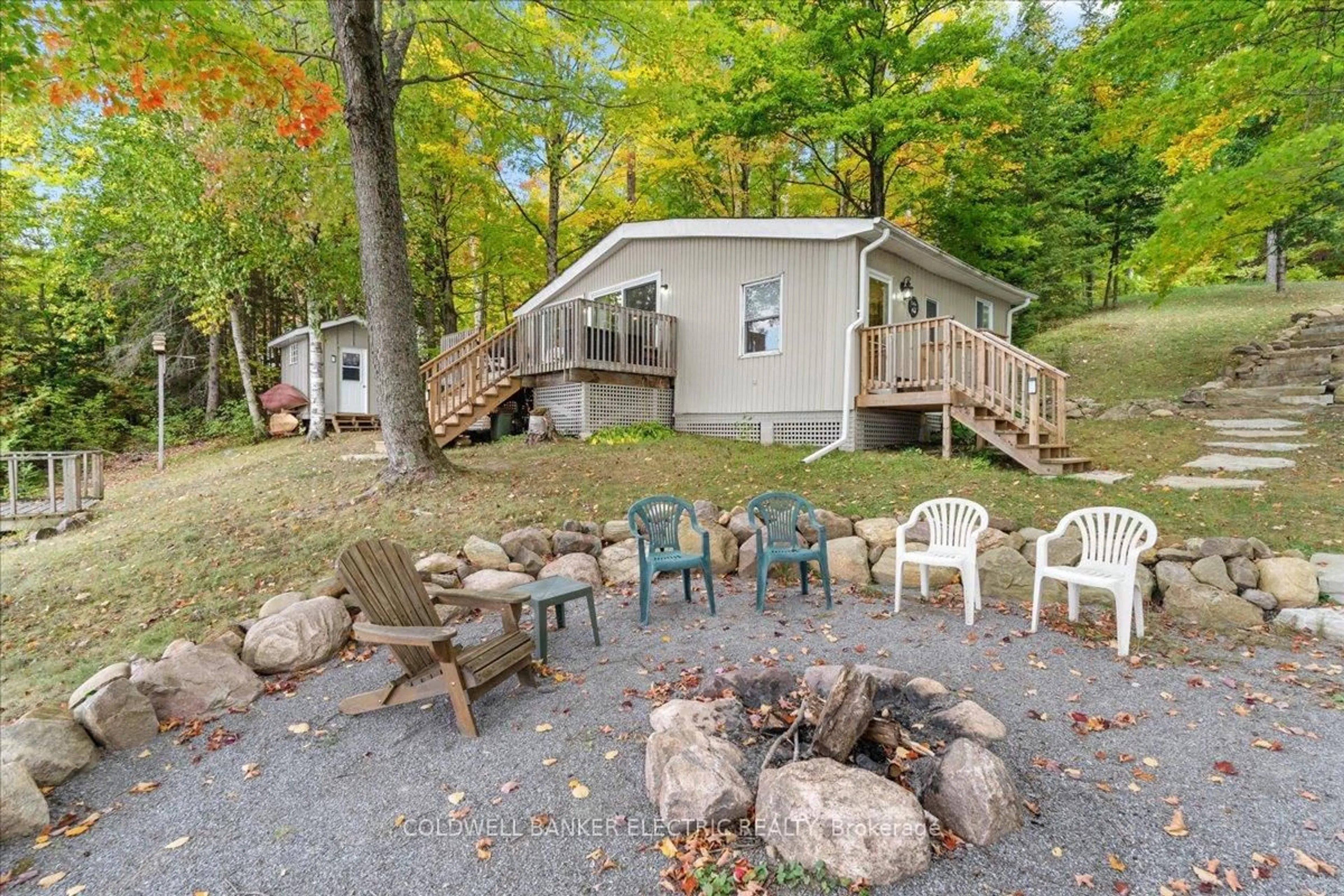 Patio, water/lake/river/ocean view for 29 Fire Route 296, Trent Lakes Ontario K0L 1J0