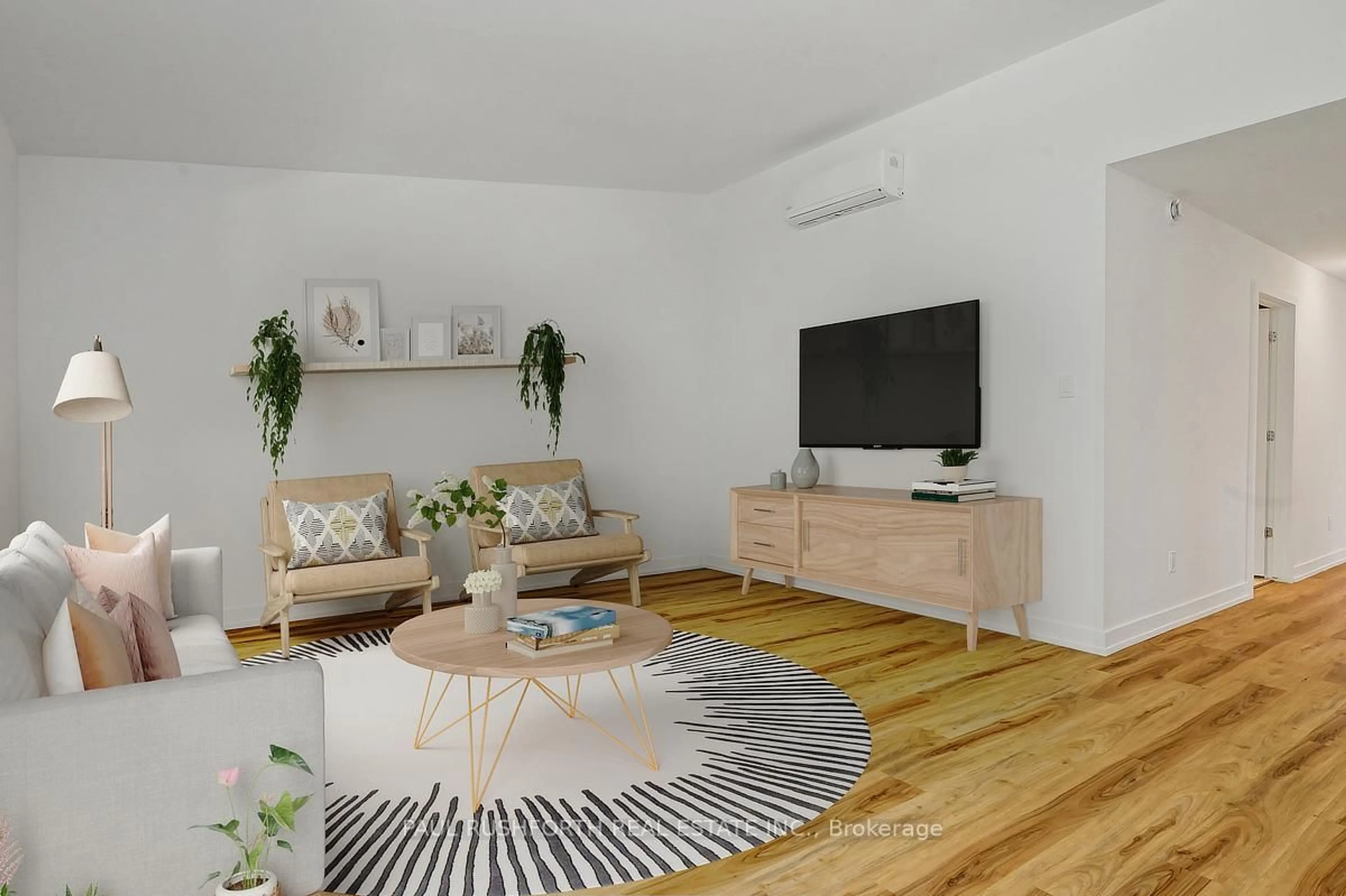 Living room with furniture, wood/laminate floor for 99 St-Moritz Tr #406, Russell Ontario K0A 1W0