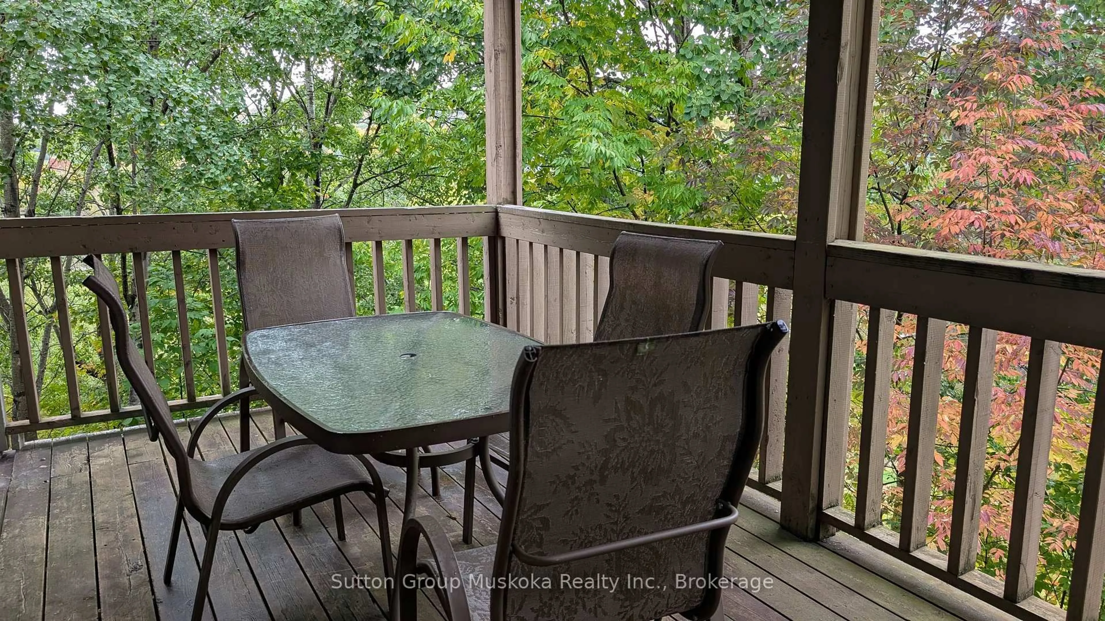 Patio, water/lake/river/ocean view for 27-202 Golfview - Deerhurst Resort Dr, Huntsville Ontario P1H 2E8