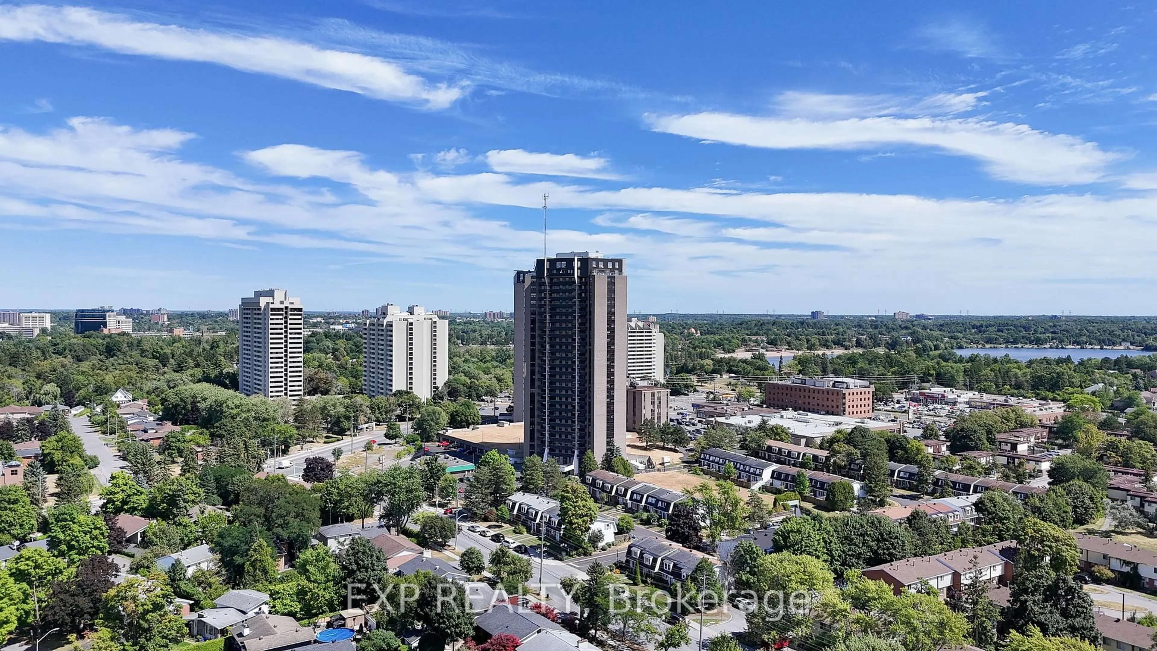 A pic from outside/outdoor area/front of a property/back of a property/a pic from drone, city buildings view from balcony for 900 Dynes Rd #2107, Ottawa Ontario K2C 3L6