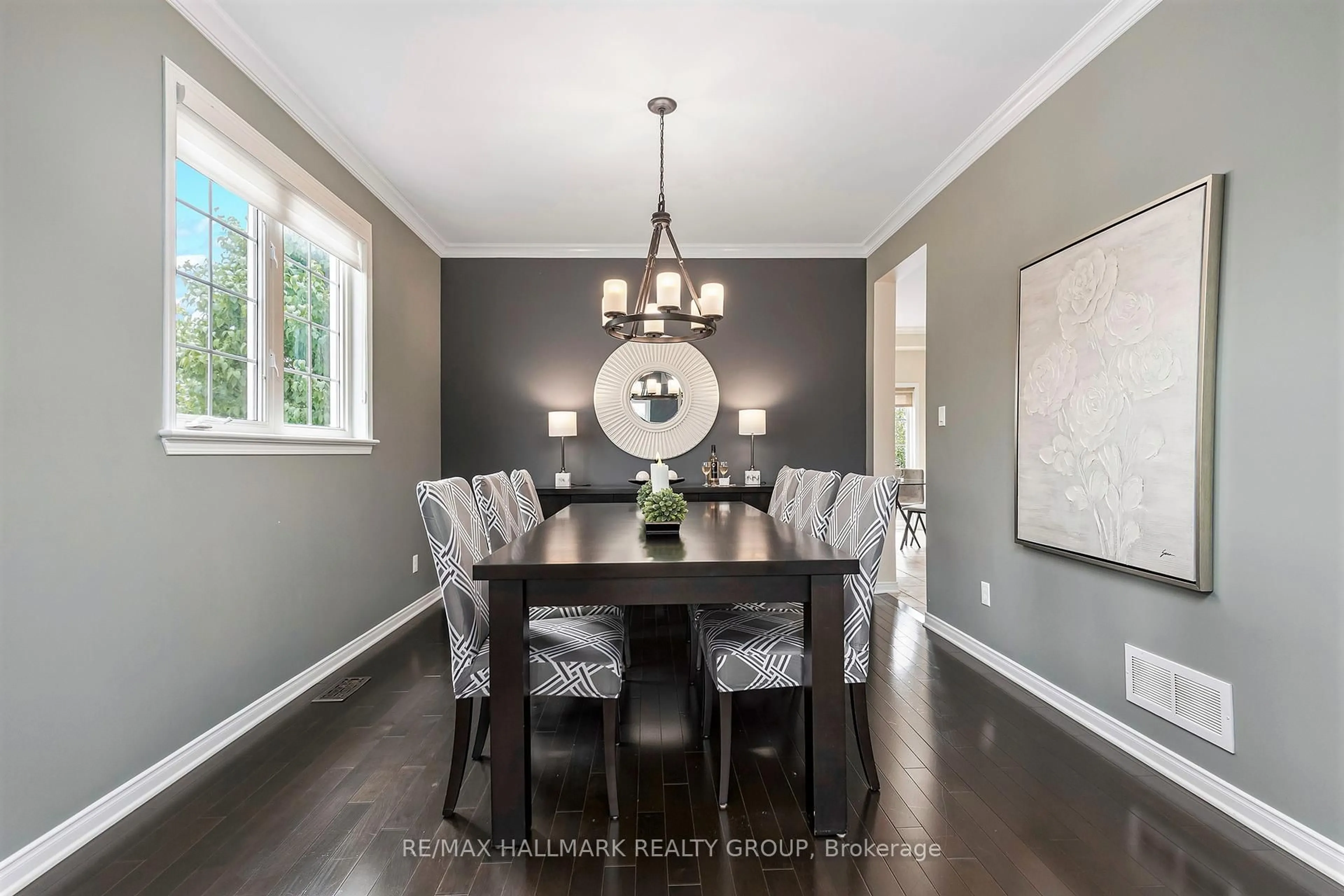Dining room, wood/laminate floor for 828 Dalkena Pl, Ottawa Ontario K2J 0Y4