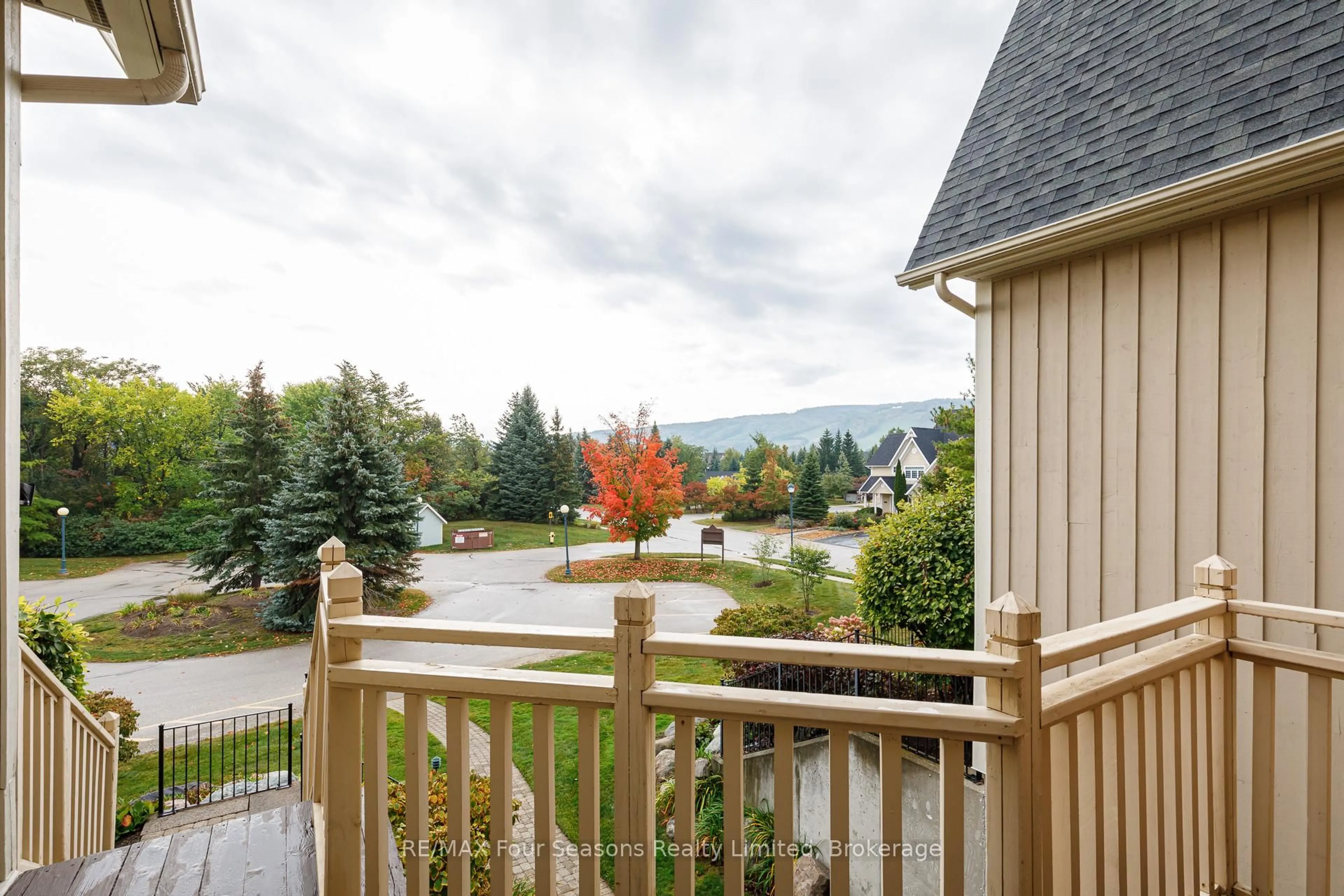 Patio, mountain view for 170 Snowbridge Way #225, Blue Mountains Ontario N0H 2P0