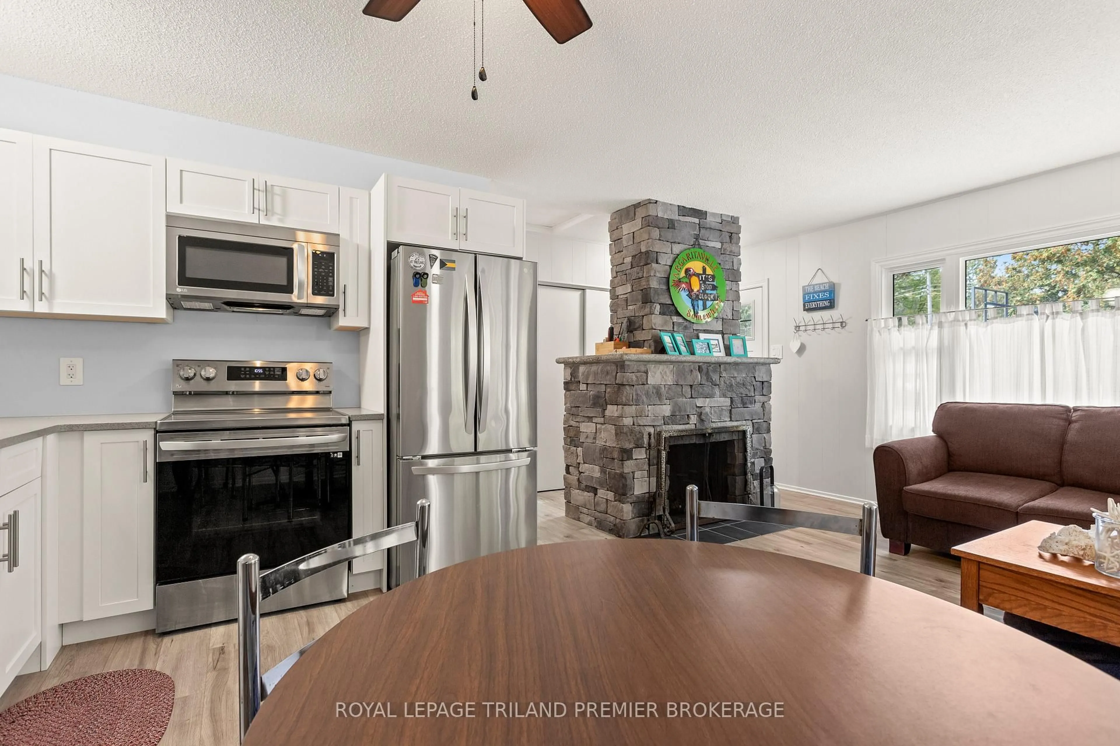 Open concept kitchen, ceramic/tile floor for 9632 Beachway Dr, Lambton Shores Ontario N0N 1J3